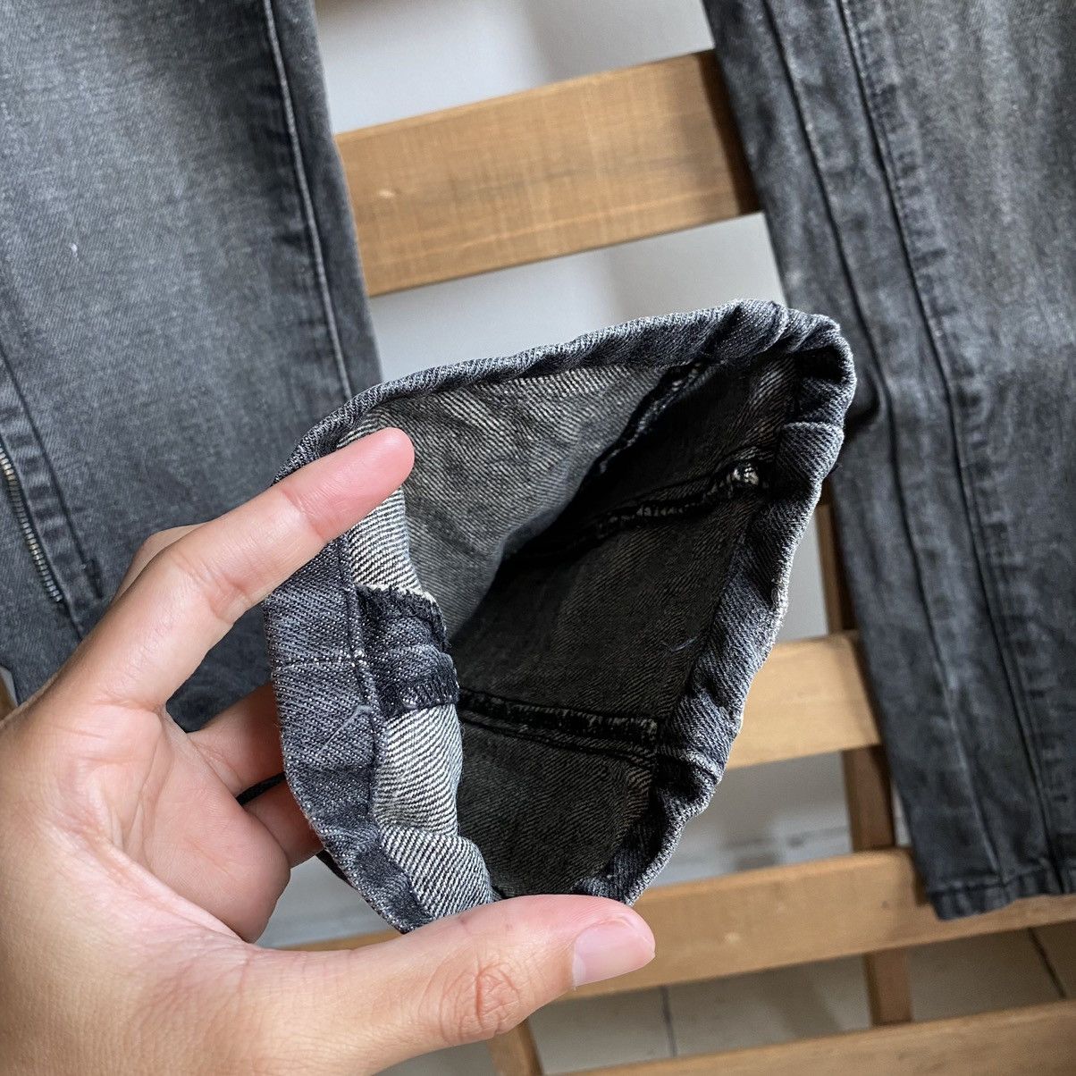 Japanese Brand × Neil Barrett Neil Barrett AW04 Black Side Zipper Jeans Size US 32 / EU 48 - 13 Thumbnail