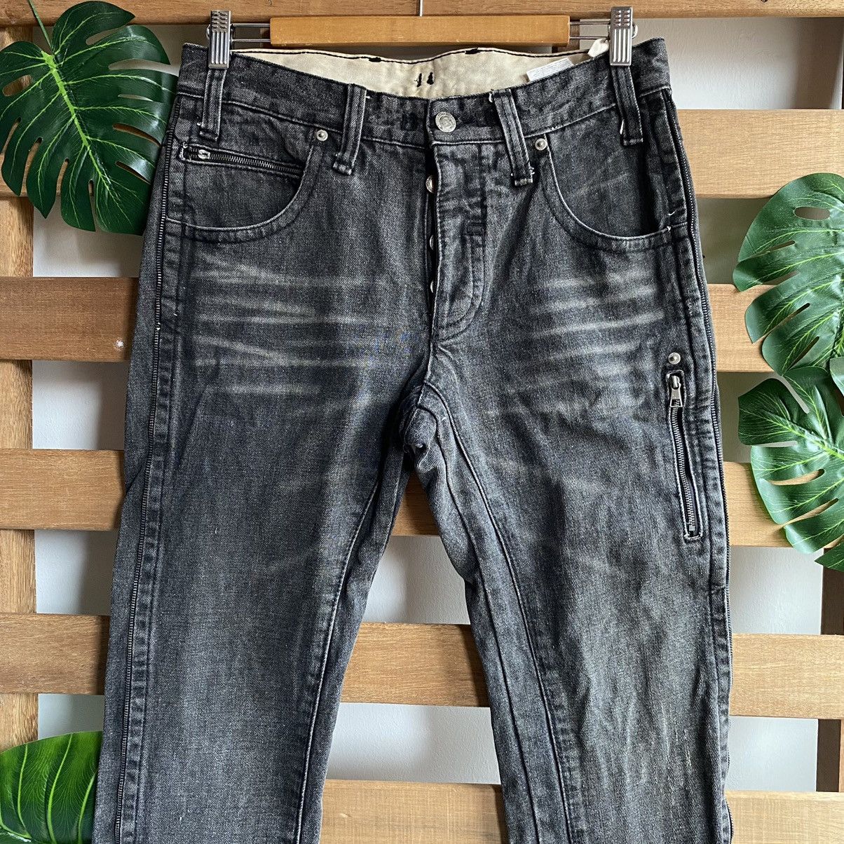 Japanese Brand × Neil Barrett Neil Barrett AW04 Black Side Zipper Jeans Size US 32 / EU 48 - 1 Thumbnail