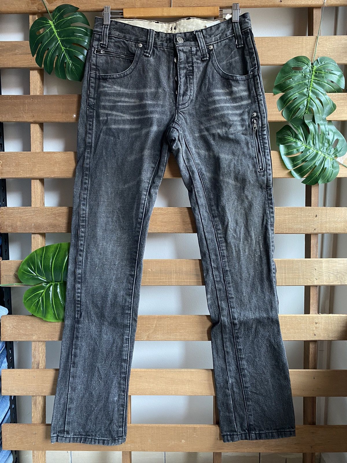 Japanese Brand × Neil Barrett Neil Barrett AW04 Black Side Zipper Jeans Size US 32 / EU 48 - 2 Thumbnail