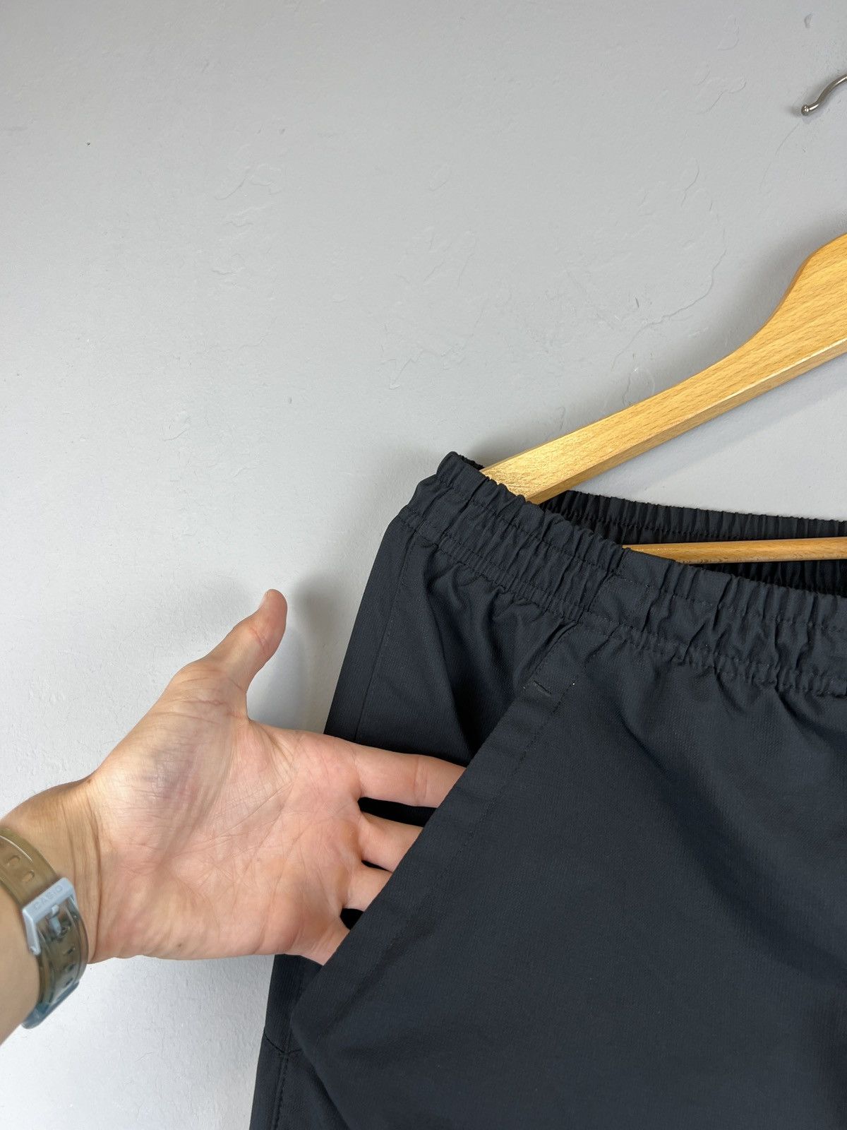 Vintage Vintage NIKE AIR nylon drill pants all black big logo y2k Size US 38 / EU 54 - 10 Thumbnail