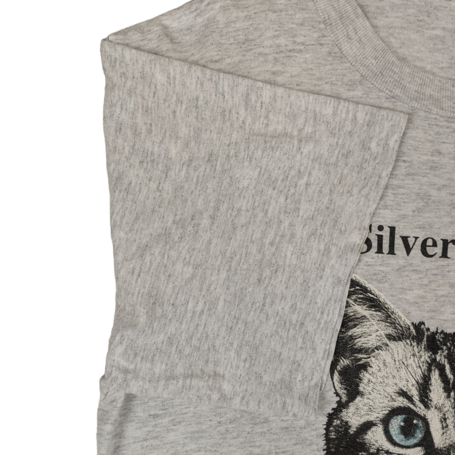 Vintage Vtg CAT Silver Tabby British Shorthair Single Stitches Tee Size US L / EU 52-54 / 3 - 7 Thumbnail