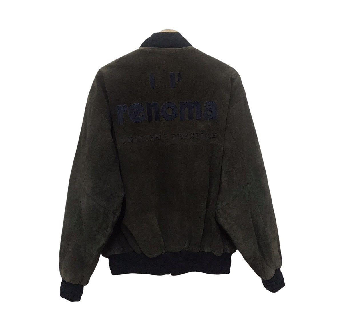Renoma × Vintage Vintage Renoma Suede Bomber Jacket Big Spellout Size US XL / EU 56 / 4 - 1 Thumbnail