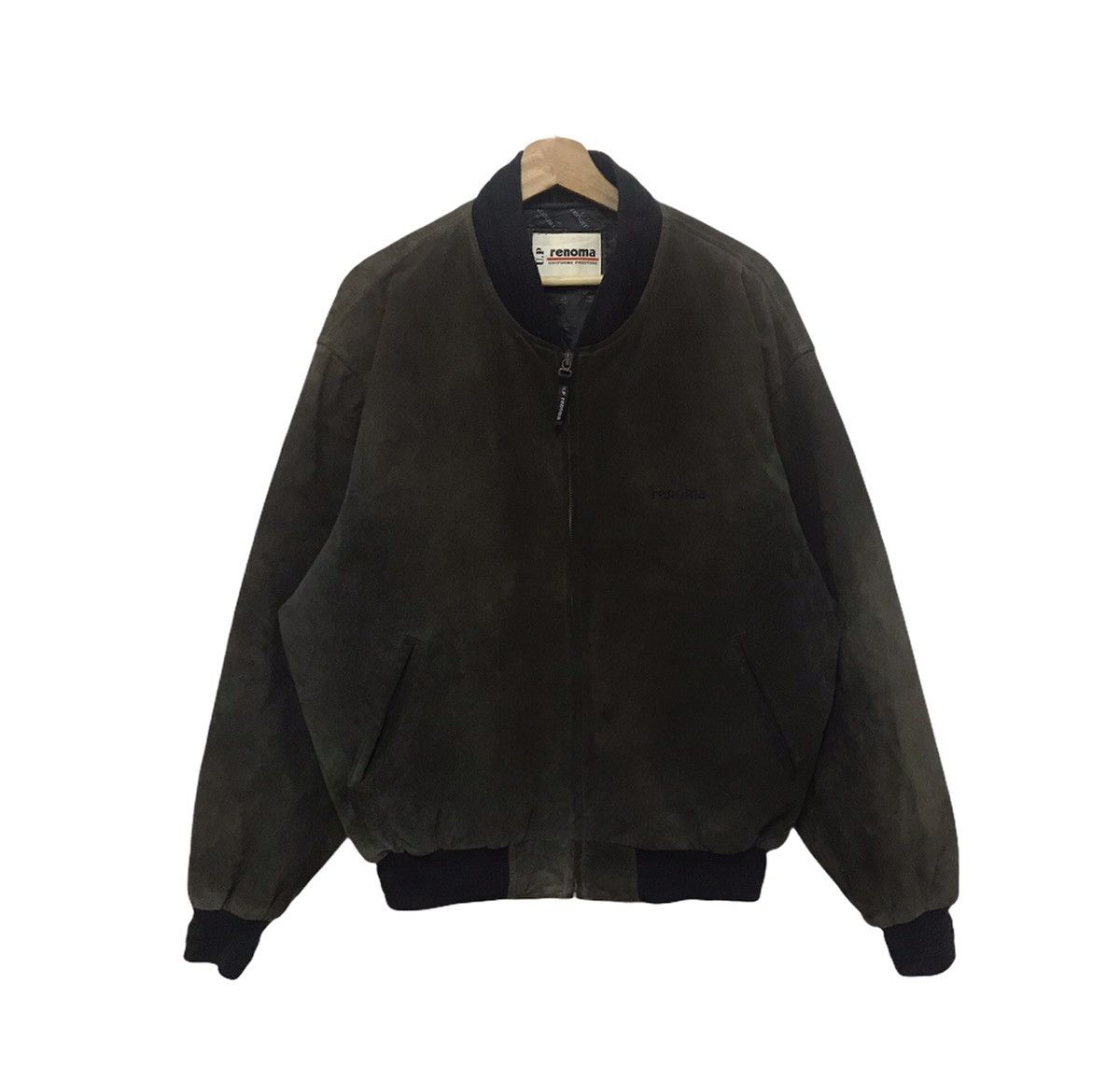 Renoma × Vintage Vintage Renoma Suede Bomber Jacket Big Spellout Size US XL / EU 56 / 4 - 4 Thumbnail