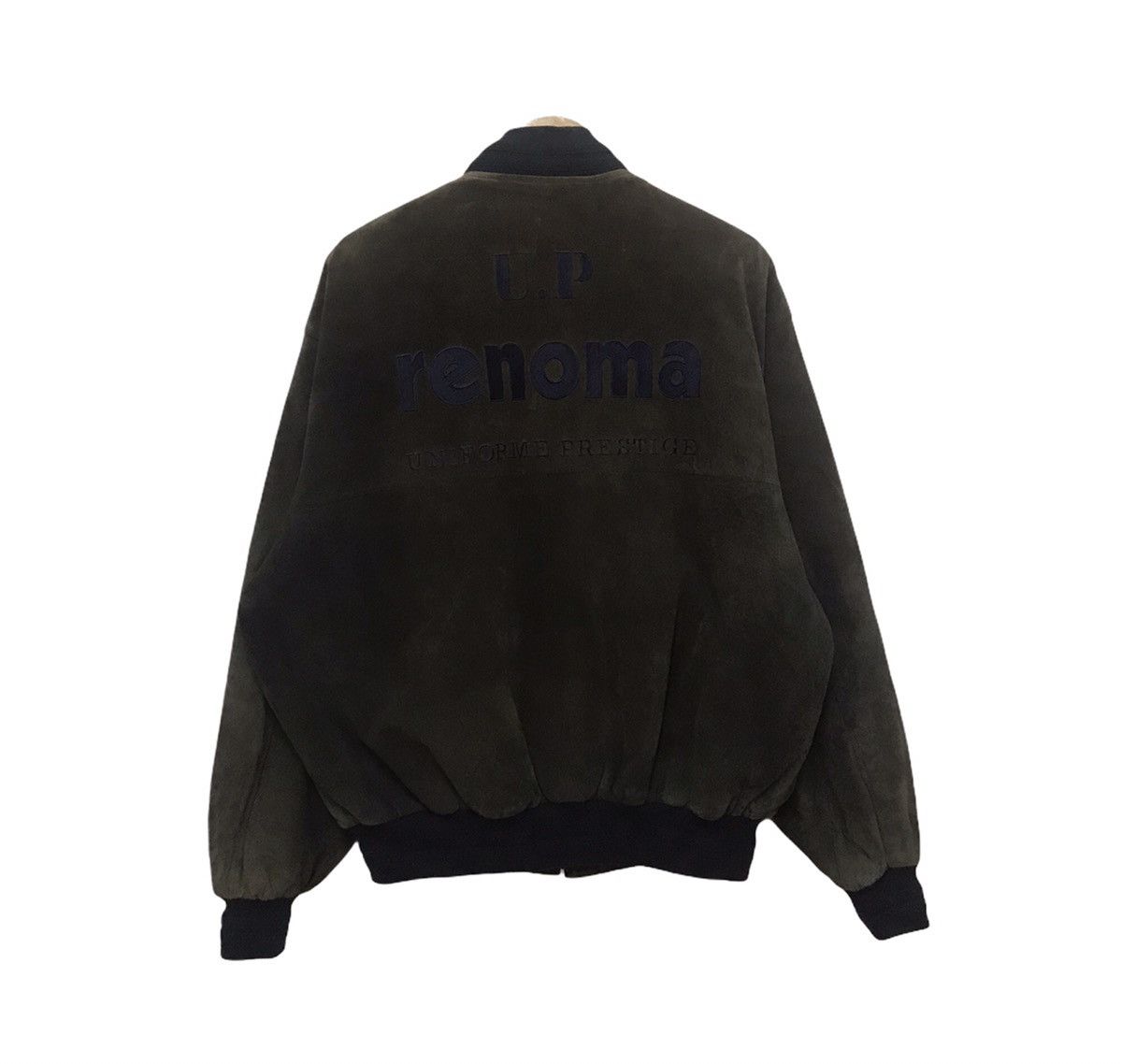 Renoma × Vintage Vintage Renoma Suede Bomber Jacket Big Spellout Size US XL / EU 56 / 4 - 3 Thumbnail