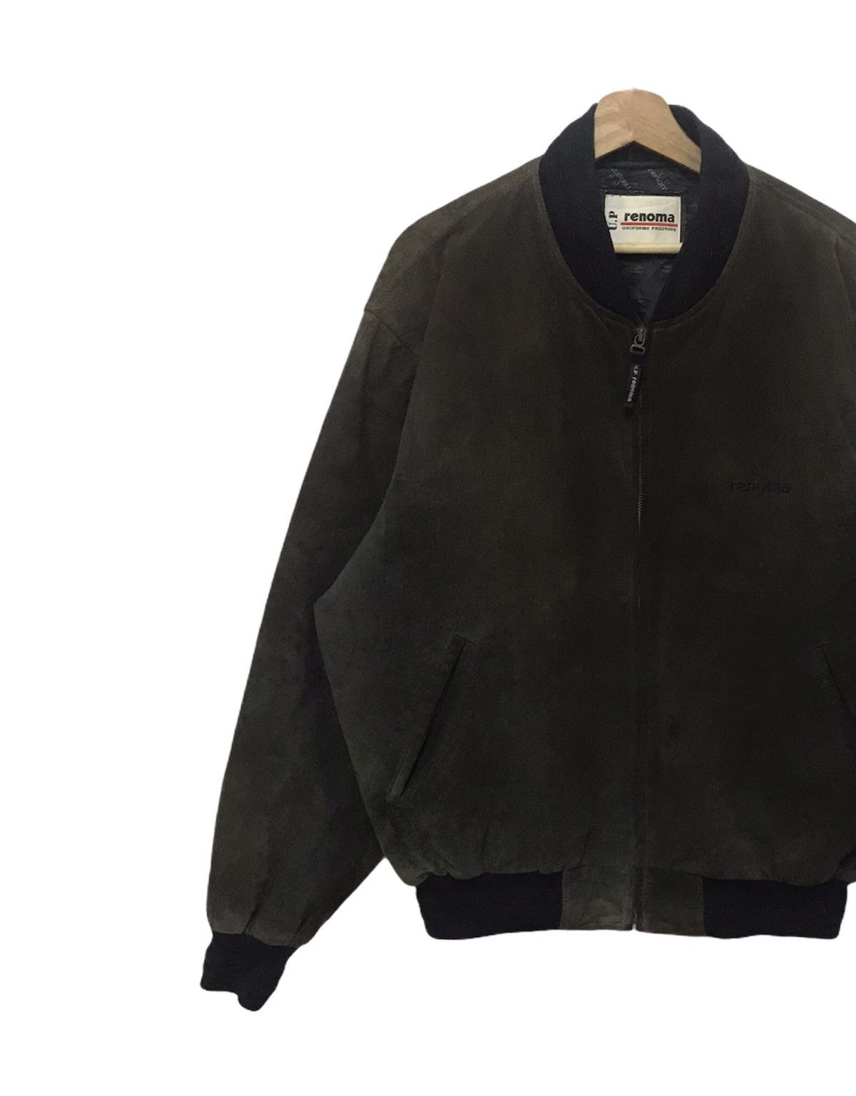 Renoma × Vintage Vintage Renoma Suede Bomber Jacket Big Spellout Size US XL / EU 56 / 4 - 5 Thumbnail