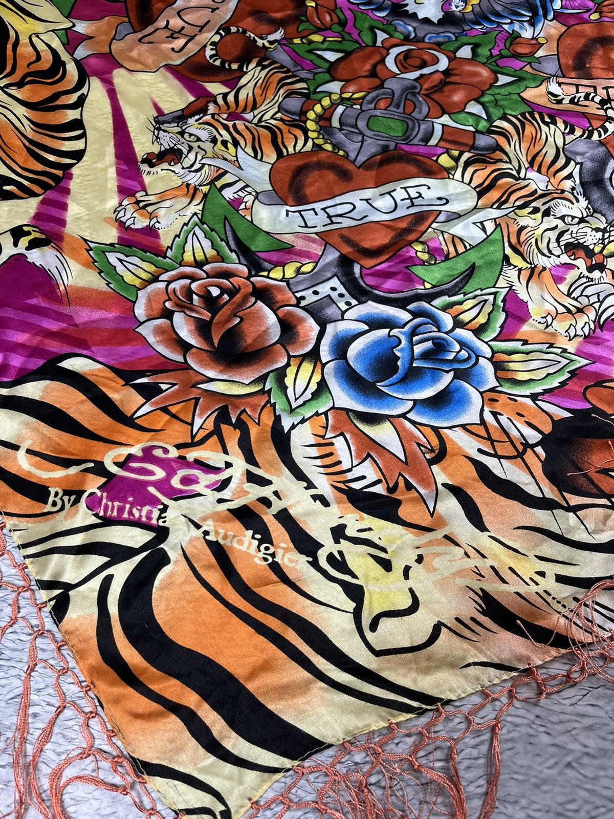 Christian Audigier × Ed Hardy Ed Hardy by Christian Audigier Big Scarf Size ONE SIZE - 4 Thumbnail