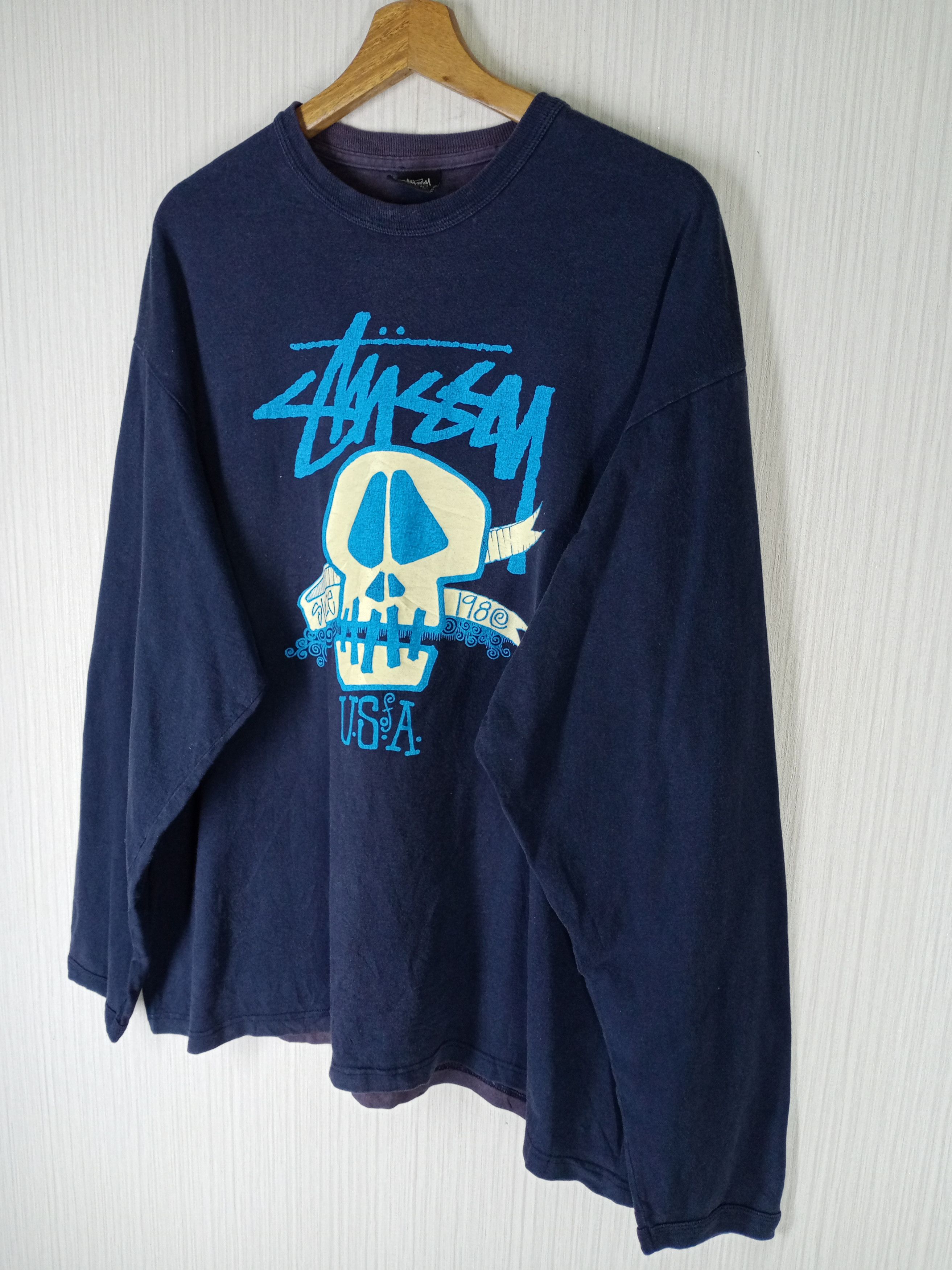 Stussy Rare Vintage Stussy Big Logo Long Sleeve Tshirt Size US XL / EU 56 / 4 - 2 Thumbnail