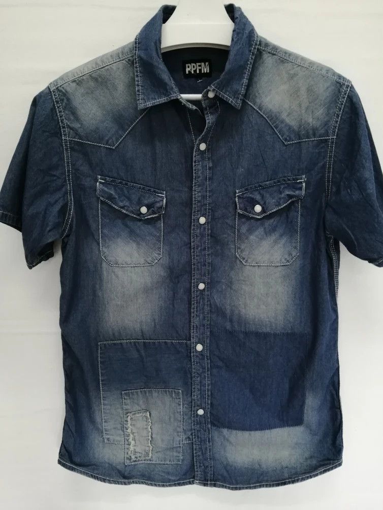 PPFM PPFM Style Design Denim Shirt Size US M / EU 48-50 / 2 - 11 Thumbnail