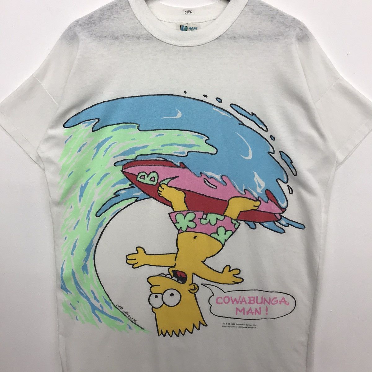 Cartoon Network × The Simpsons × Vintage Rare!! Vintage The Simpsons Bart Surfing Tee Size US XL / EU 56 / 4 - 2 Thumbnail