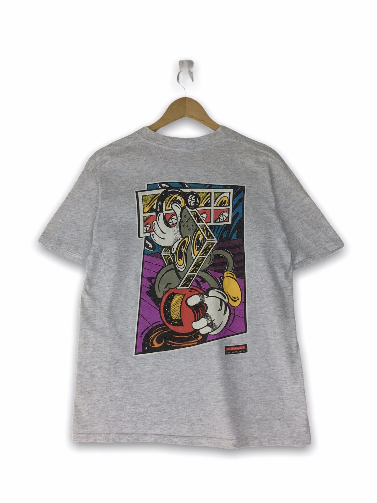 image of Cartoon Network x Vintage Octopus Army in Silver, Men's (Size Medium)