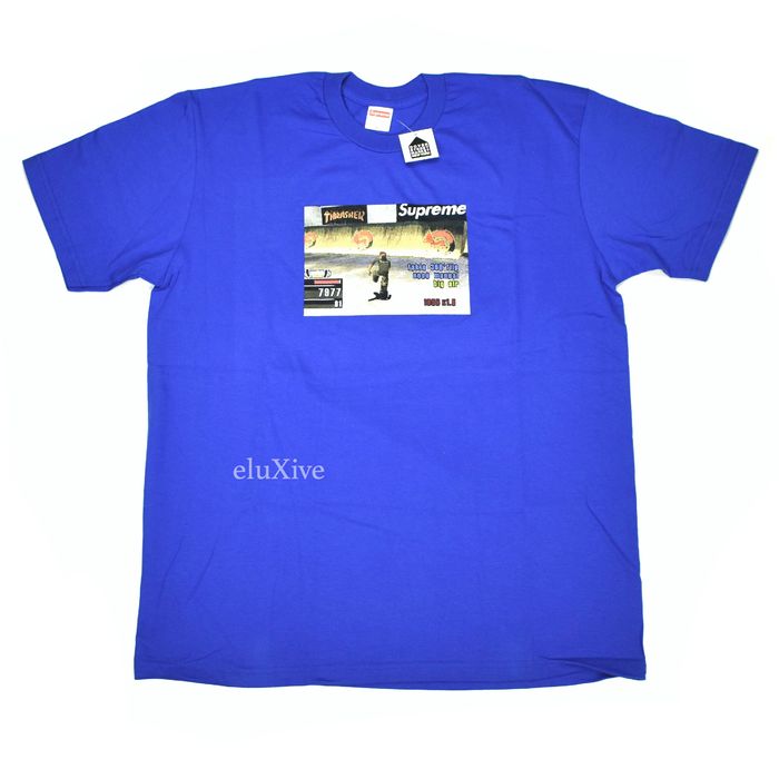 Supreme Supreme Thrasher Video Game Logo T-Shirt Blue FW21 DS | Grailed