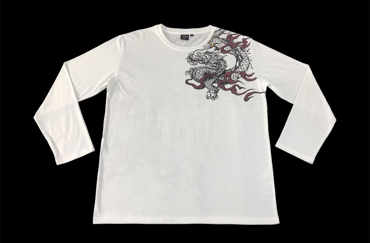 Japanese Brand Japanese Brand Bullet Noise Printed Dragon Long Sleeve Tee Size US XL / EU 56 / 4 - 1 Thumbnail