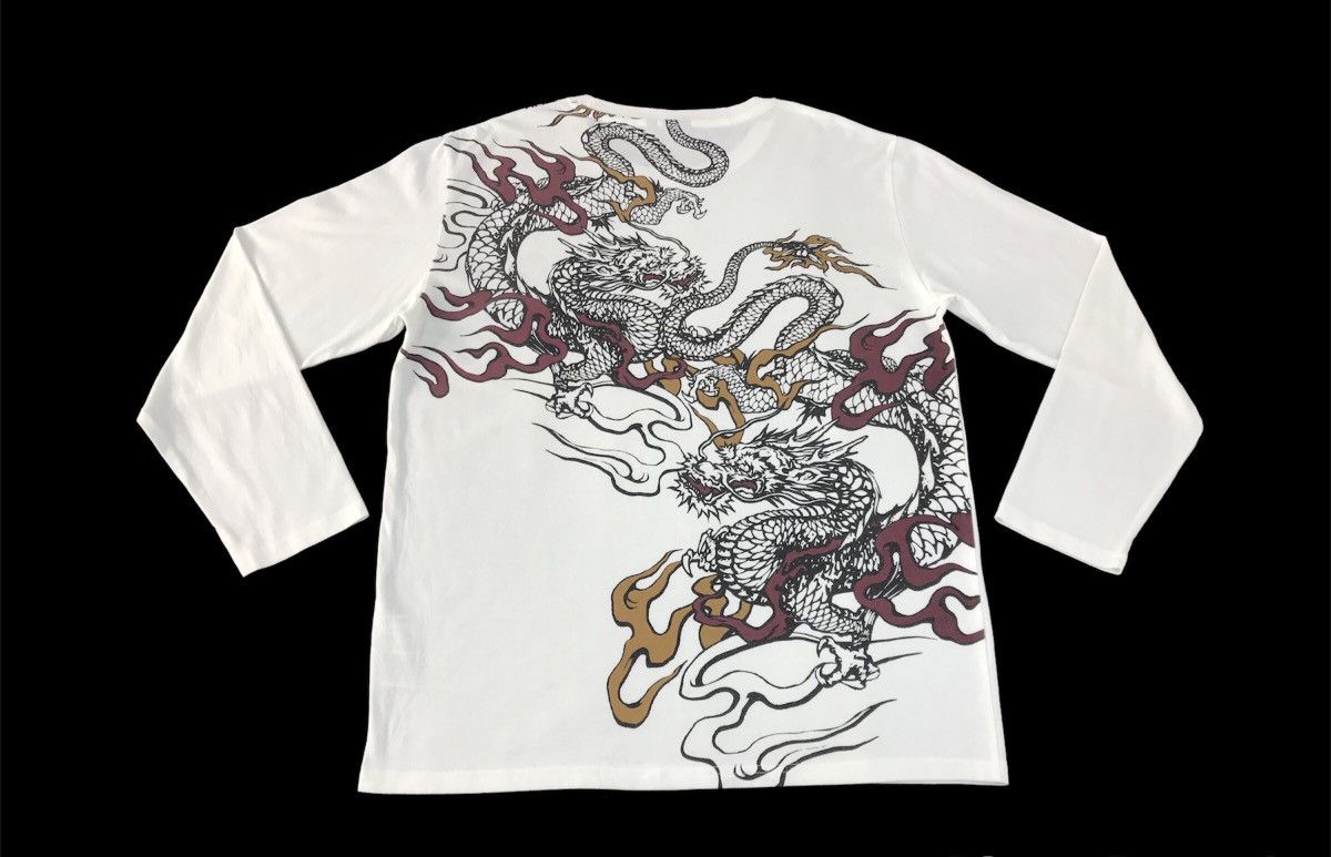 Japanese Brand Japanese Brand Bullet Noise Printed Dragon Long Sleeve Tee Size US XL / EU 56 / 4 - 2 Thumbnail