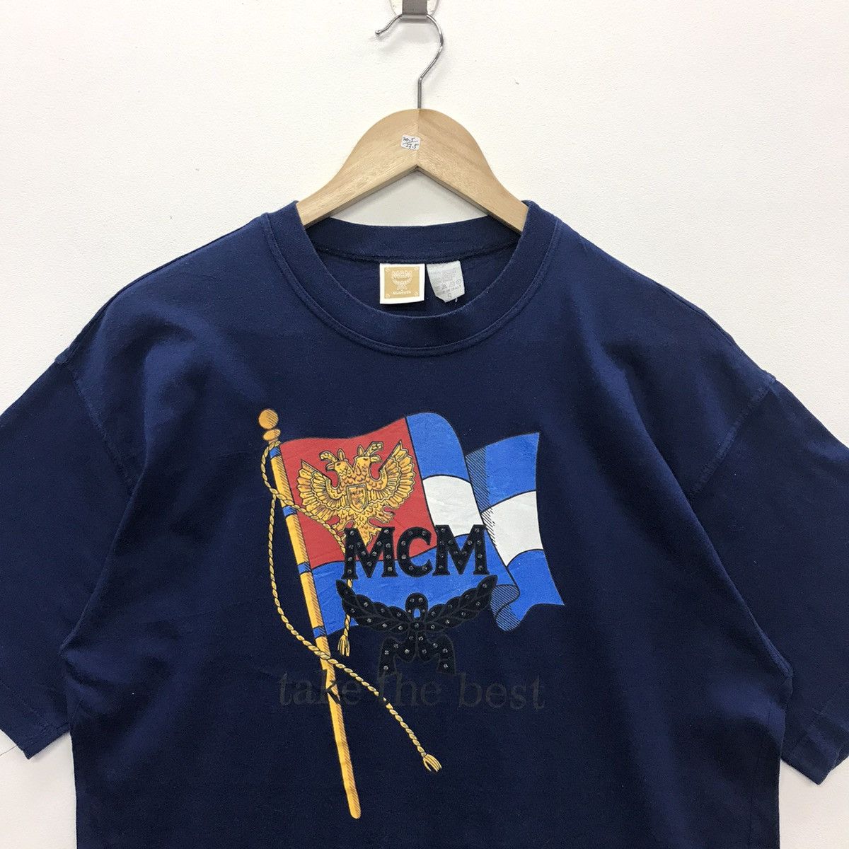 Designer × MCM × Vintage *Rare!! Vintage MCM "Take The Best" Words Tee Size US S / EU 44-46 / 1 - 2 Thumbnail