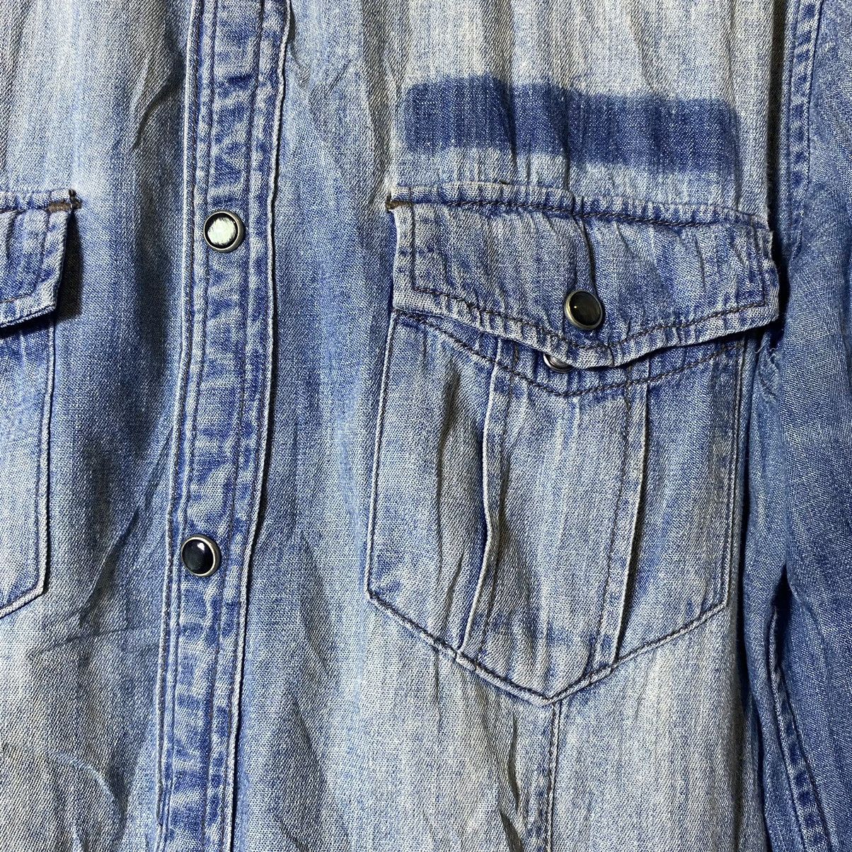 PPFM Vintage PPFM Snap Button Zipped Distressed Denim Shirt Size US M / EU 48-50 / 2 - 4 Thumbnail