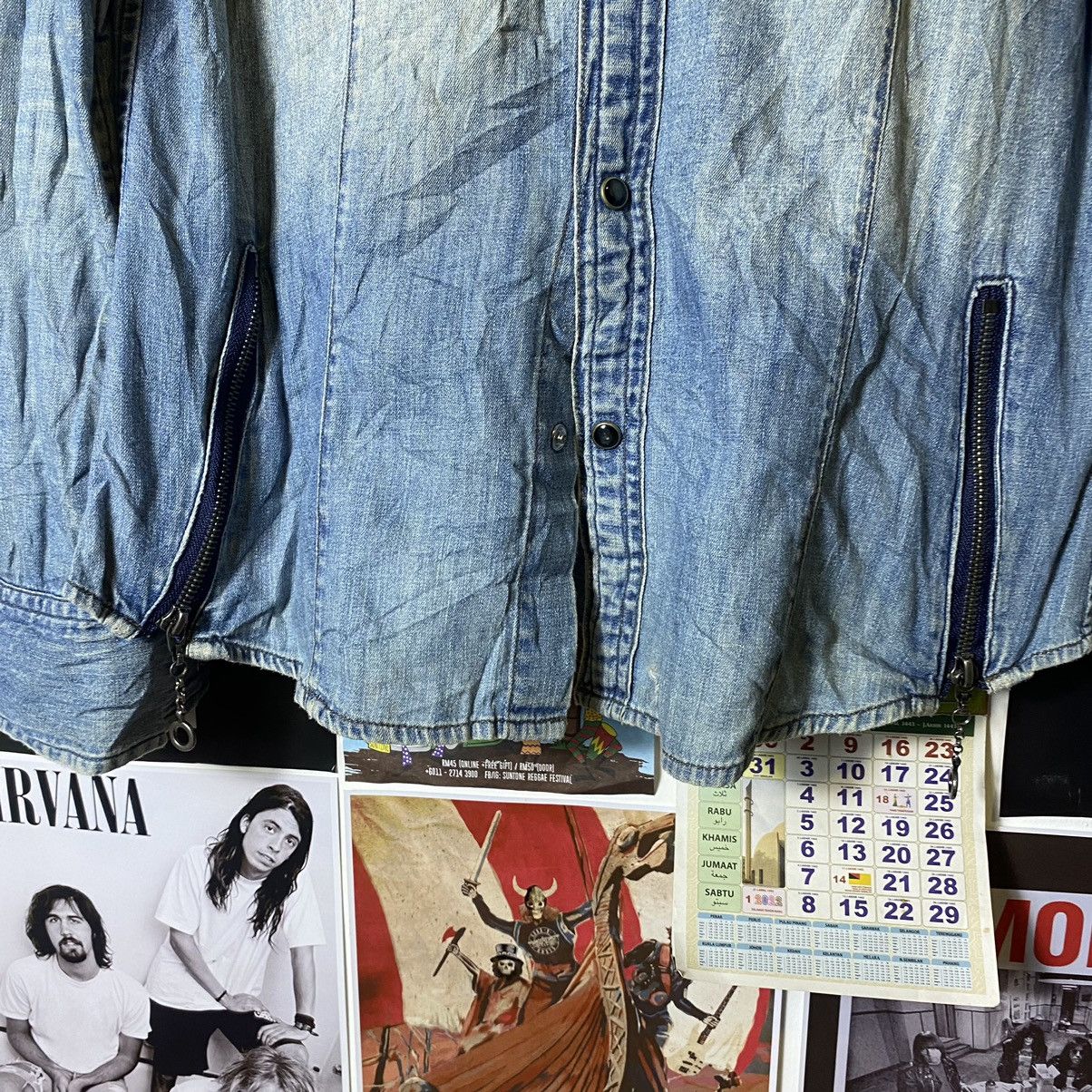 PPFM Vintage PPFM Snap Button Zipped Distressed Denim Shirt Size US M / EU 48-50 / 2 - 5 Thumbnail