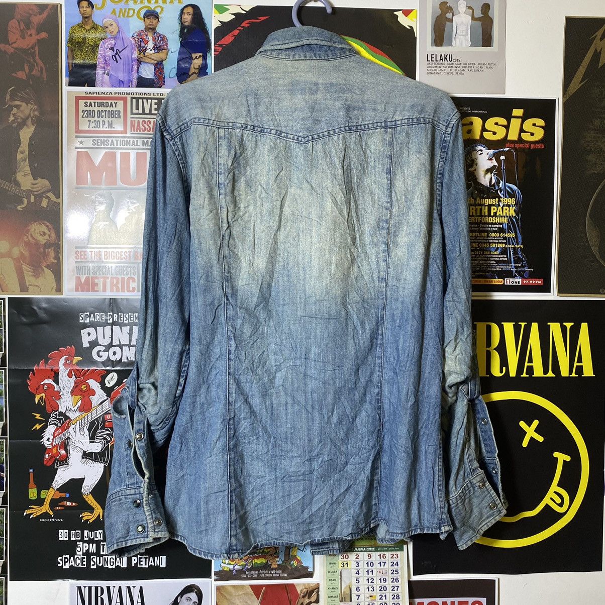 PPFM Vintage PPFM Snap Button Zipped Distressed Denim Shirt Size US M / EU 48-50 / 2 - 18 Thumbnail