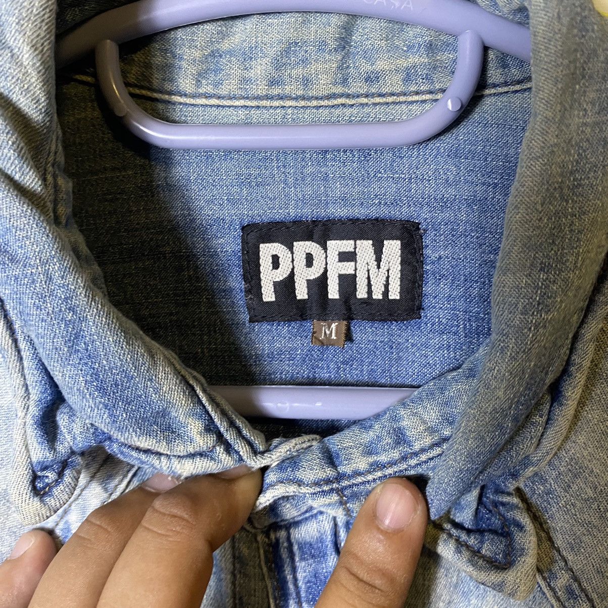 PPFM Vintage PPFM Snap Button Zipped Distressed Denim Shirt Size US M / EU 48-50 / 2 - 16 Thumbnail