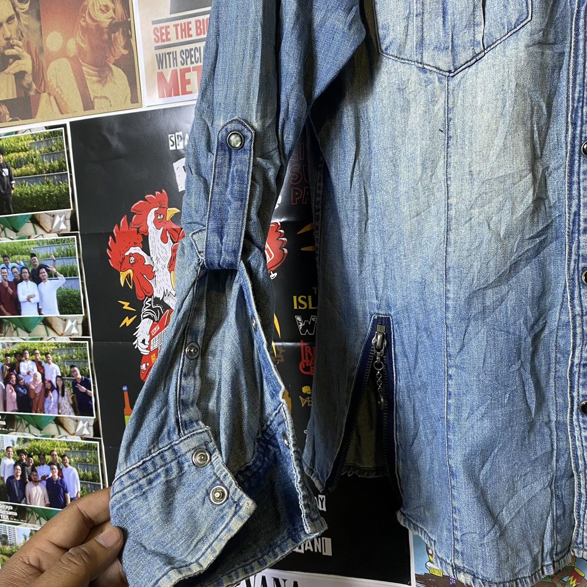 PPFM Vintage PPFM Snap Button Zipped Distressed Denim Shirt Size US M / EU 48-50 / 2 - 9 Thumbnail