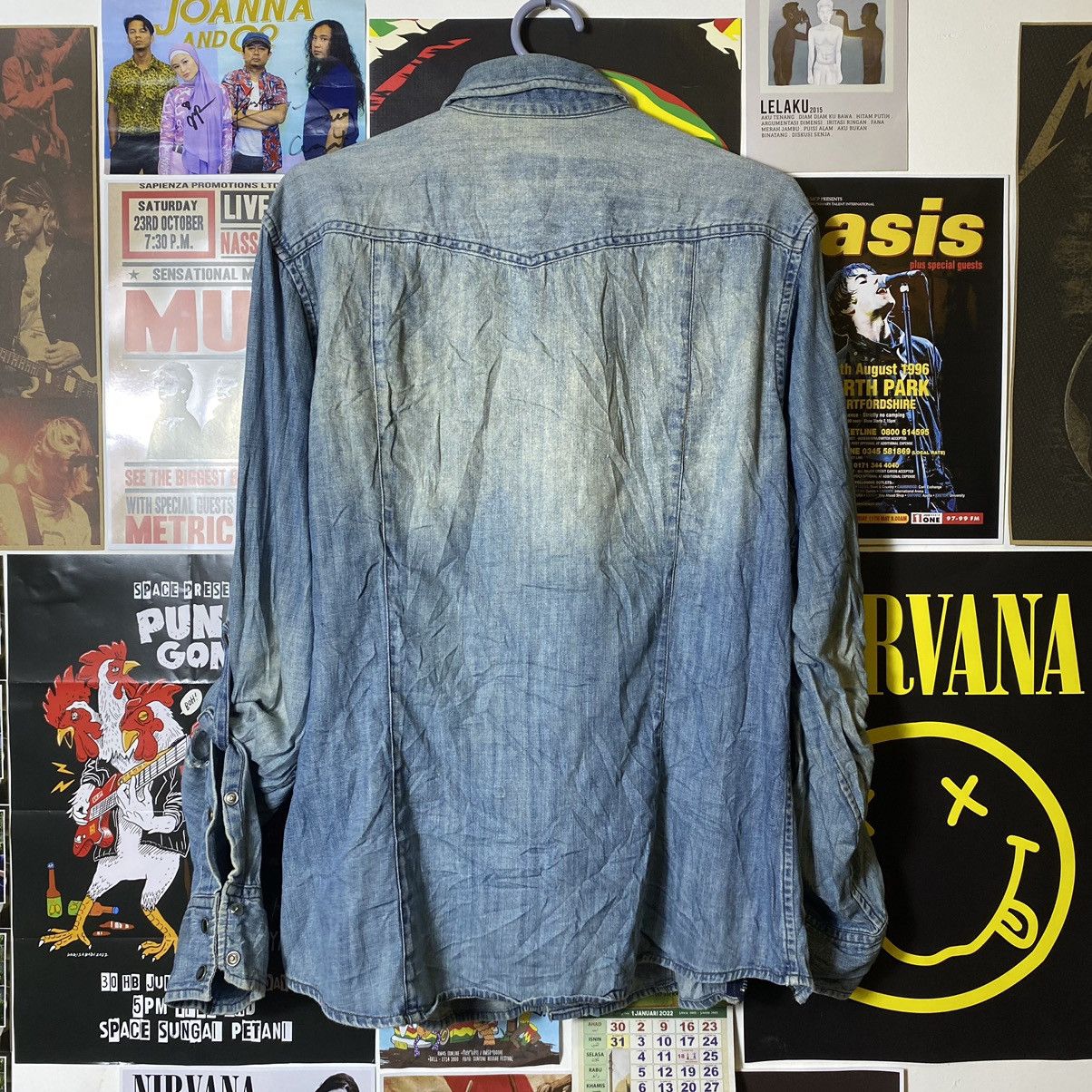 PPFM Vintage PPFM Snap Button Zipped Distressed Denim Shirt Size US M / EU 48-50 / 2 - 17 Thumbnail