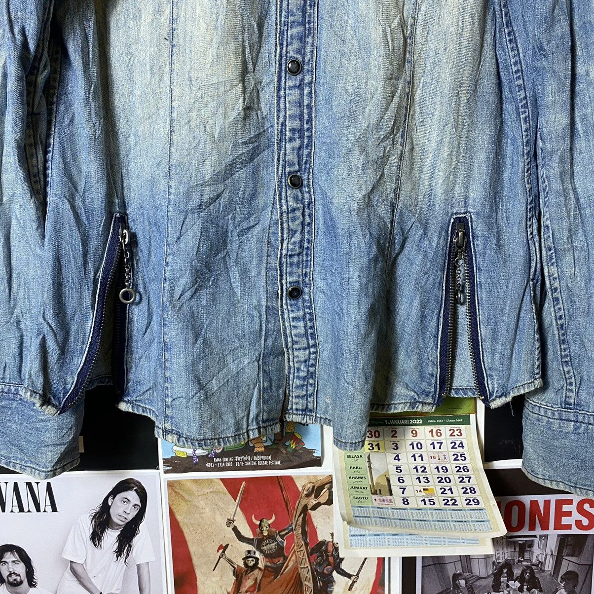 PPFM Vintage PPFM Snap Button Zipped Distressed Denim Shirt Size US M / EU 48-50 / 2 - 6 Thumbnail