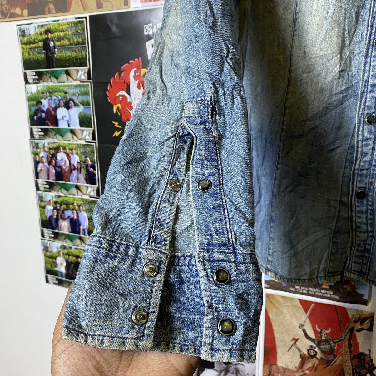PPFM Vintage PPFM Snap Button Zipped Distressed Denim Shirt Size US M / EU 48-50 / 2 - 7 Thumbnail