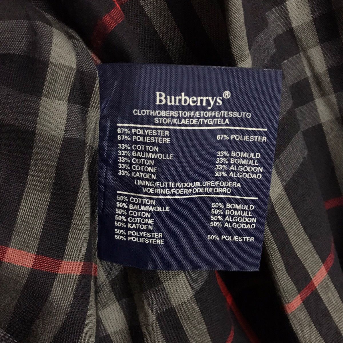 Vintage 90s Burberrys England Nova Check Tartan Trench Coat