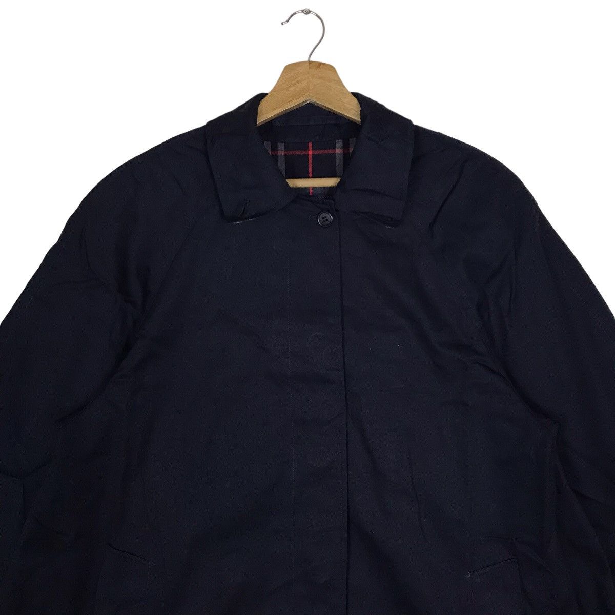 Vintage 90s Burberrys England Nova Check Tartan Trench Coat
