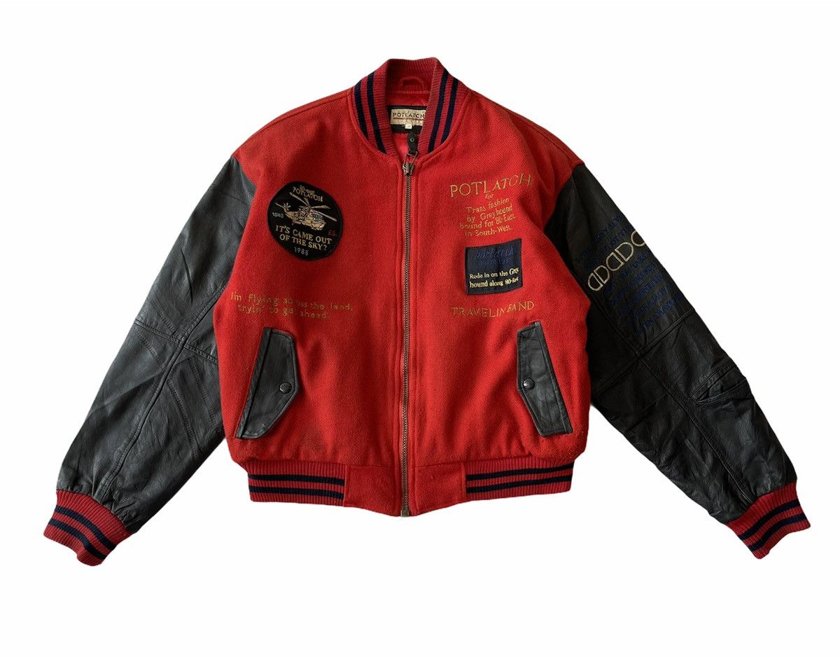 Japanese Brand POTLATCH 80 EAST WOOL VARSITY JACKET Size US M / EU 48-50 / 2 - 8 Thumbnail