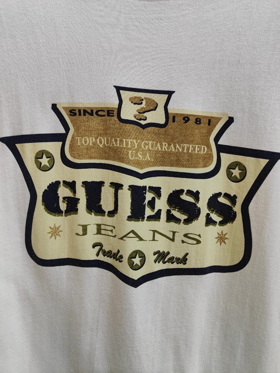 Guess vintage Made in USA Vintage GUESS Jeans T Shirt White Cotton Size US L / EU 52-54 / 3 - 9 Thumbnail