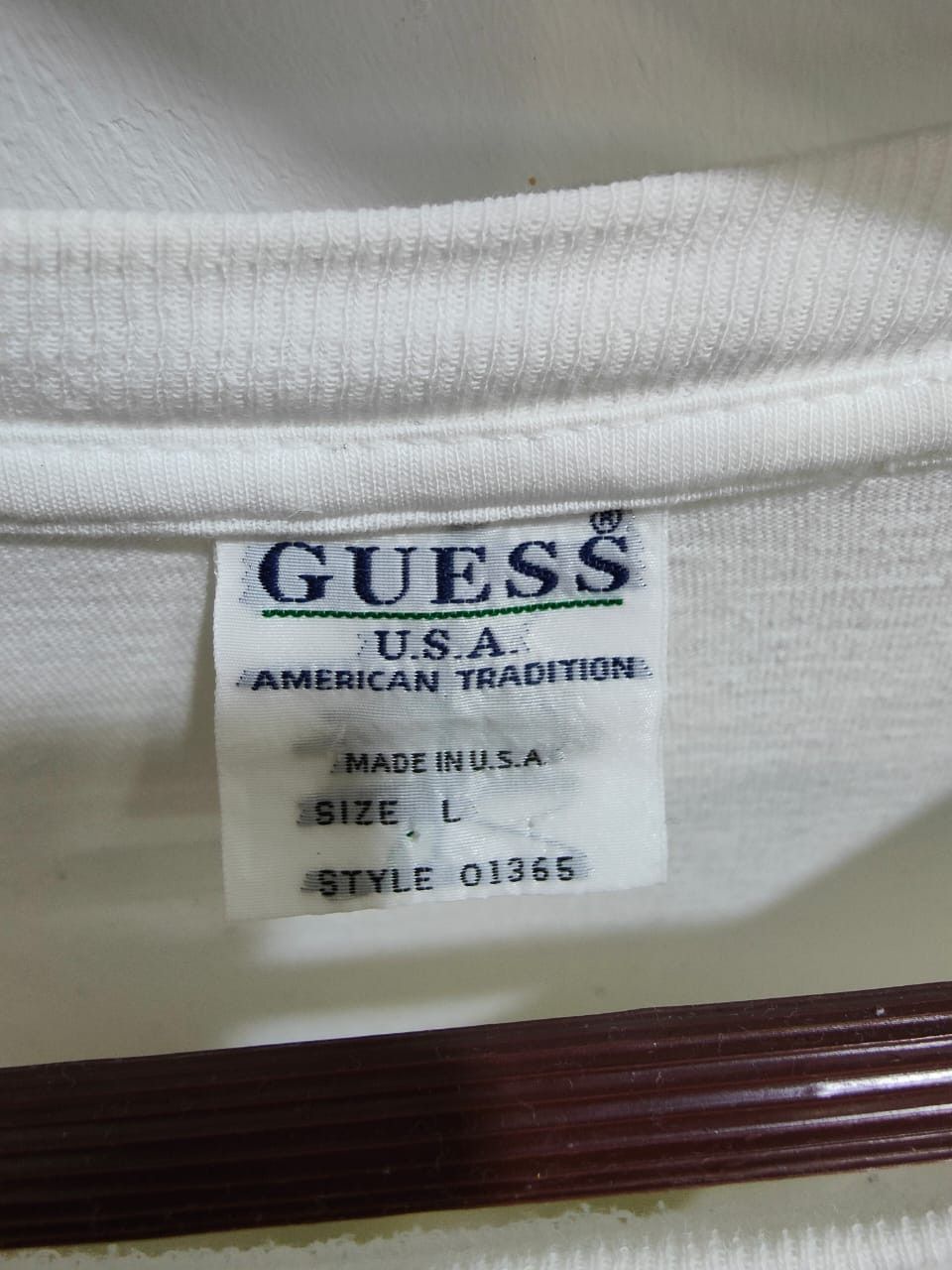 Guess vintage Made in USA Vintage GUESS Jeans T Shirt White Cotton Size US L / EU 52-54 / 3 - 11 Thumbnail