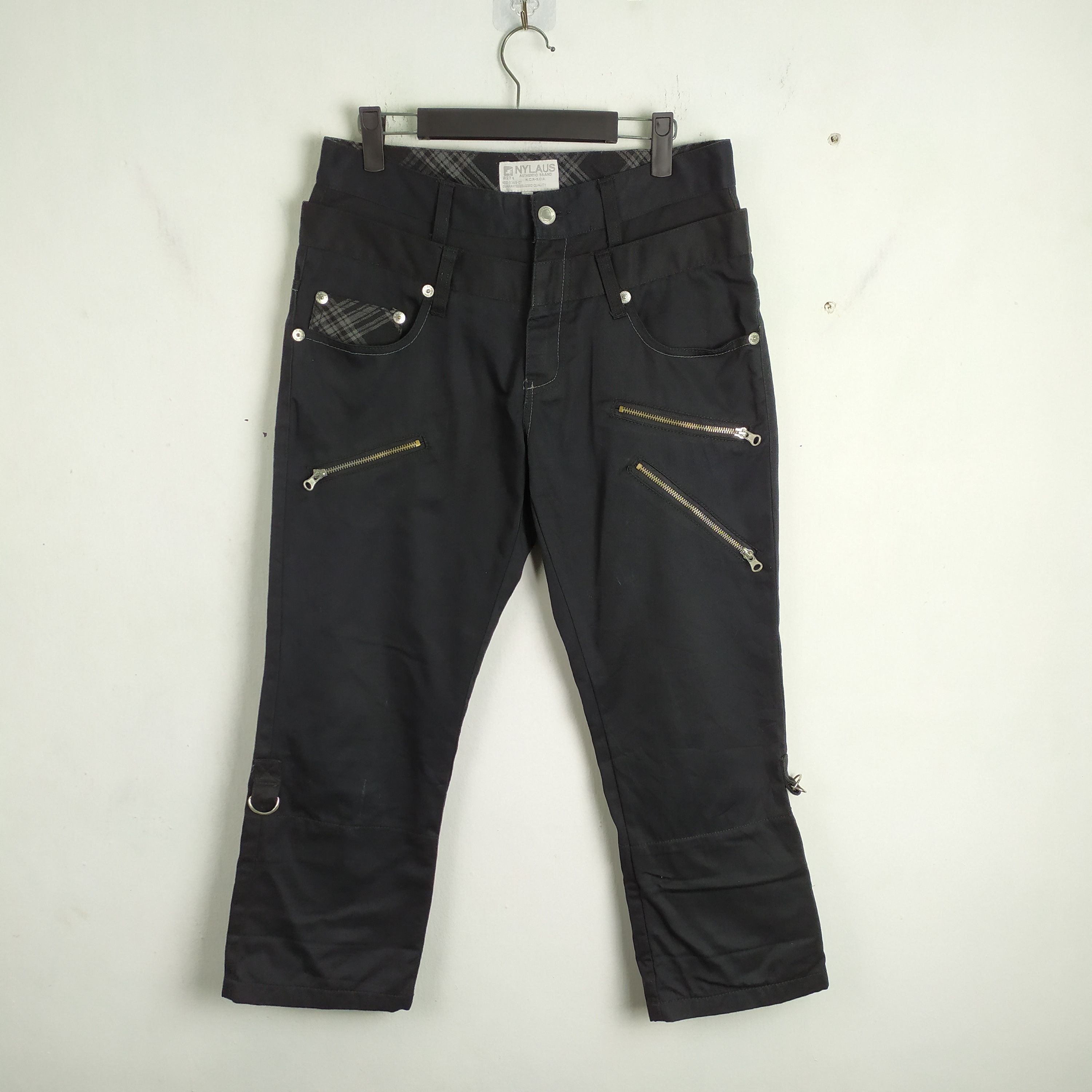 Japanese Brand NYLAUS DOUBLE WAIST MULTIPOCKET CARGO PANTS Size US 30 / EU 46 - 1 Thumbnail