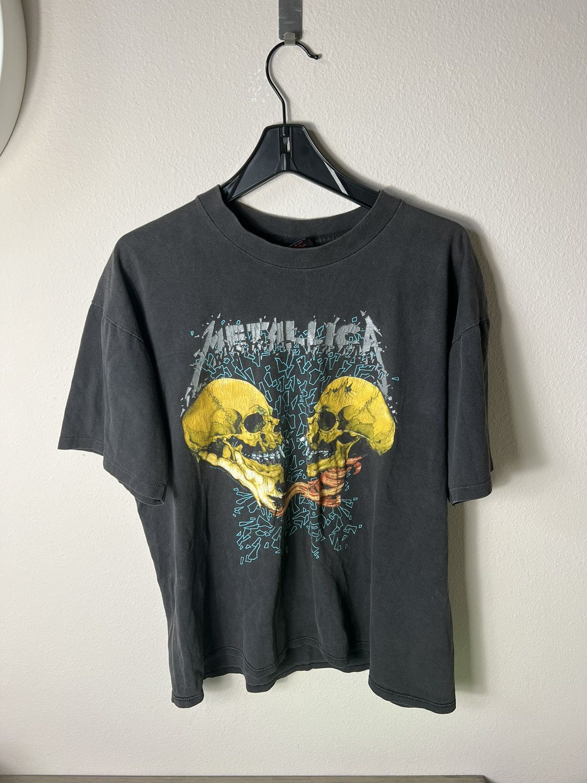 image of 1991 Vintage Metallica Pushead T-Shirt Brockum in Black, Men's (Size XL)