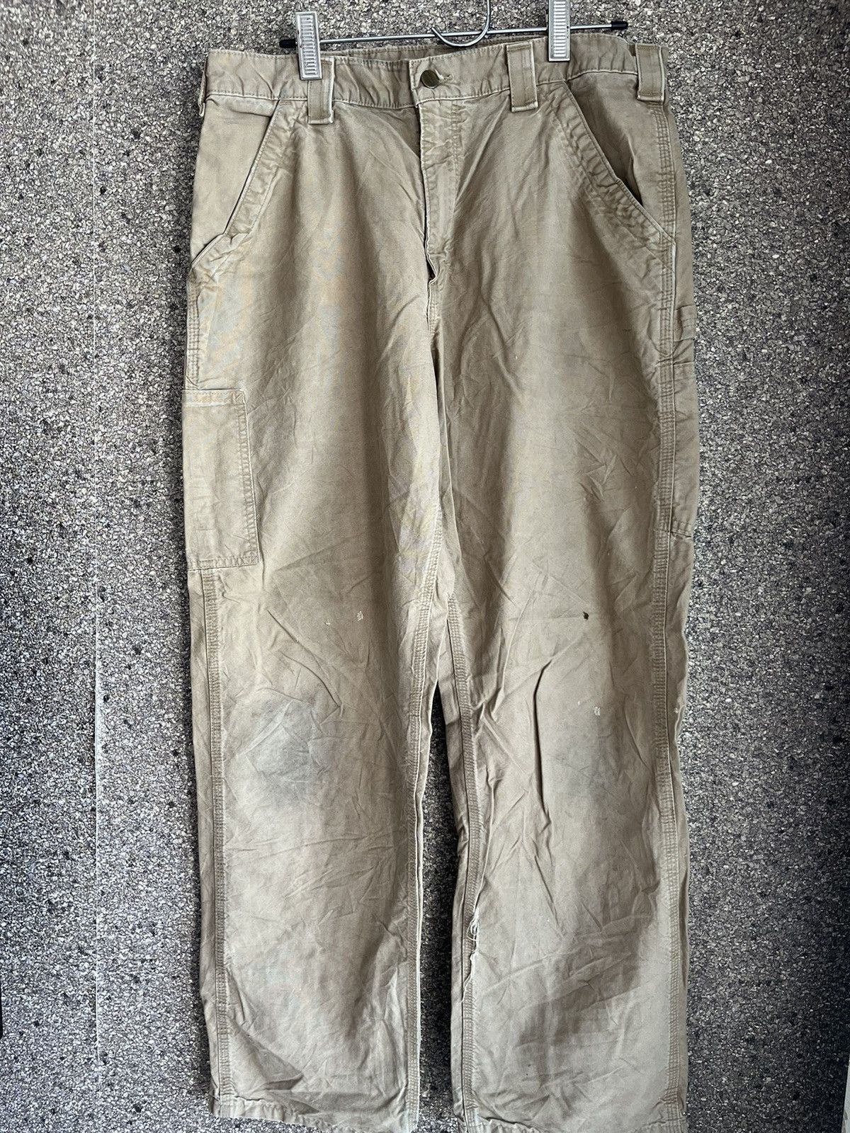 image of Distressed Denim x Made In USA Carhartt Ft50 in Brown, Men's (Size 34)