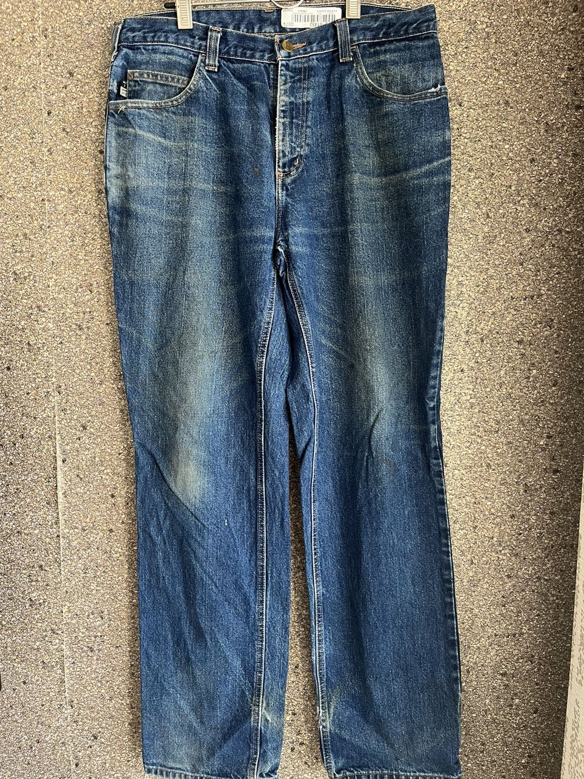 image of Distressed Denim x Made In USA Carhartt Ft50 in Denim, Men's (Size 35)