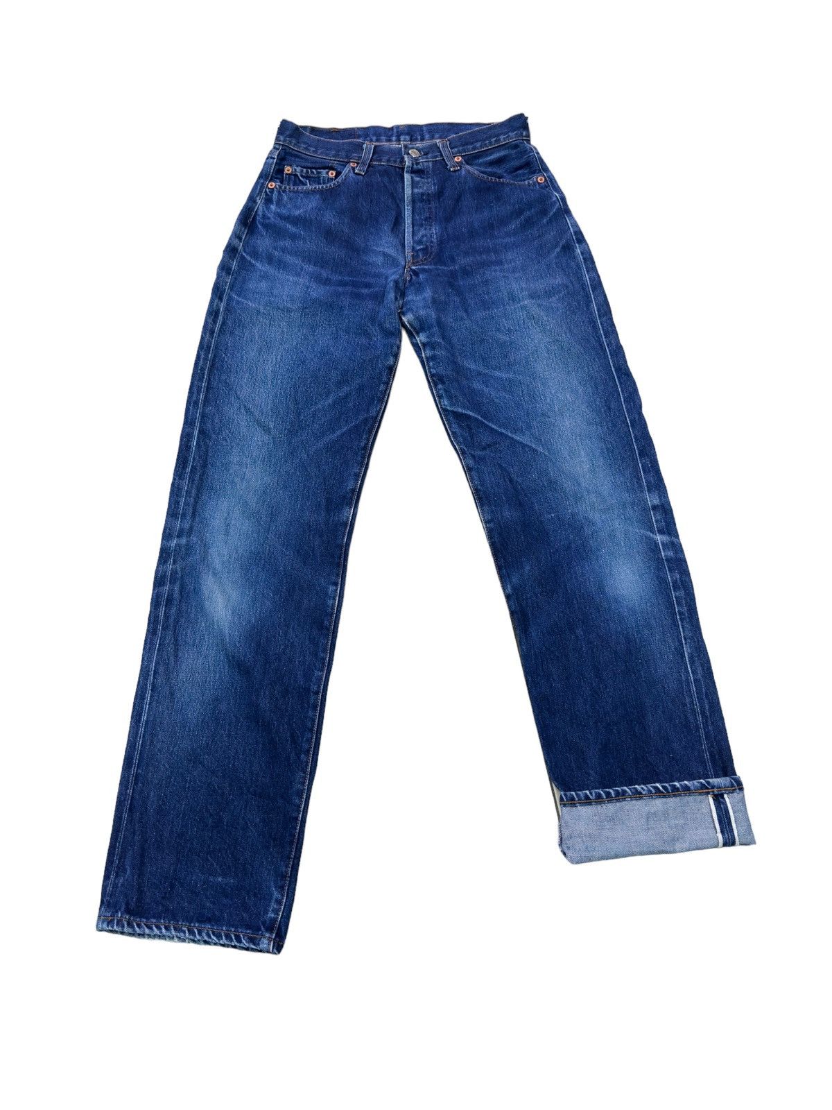 image of Levis Vintage Clothing x Vintage Levis 501 Big E 110 Years Anniversary Usa Selvedge in Blue (Size 2