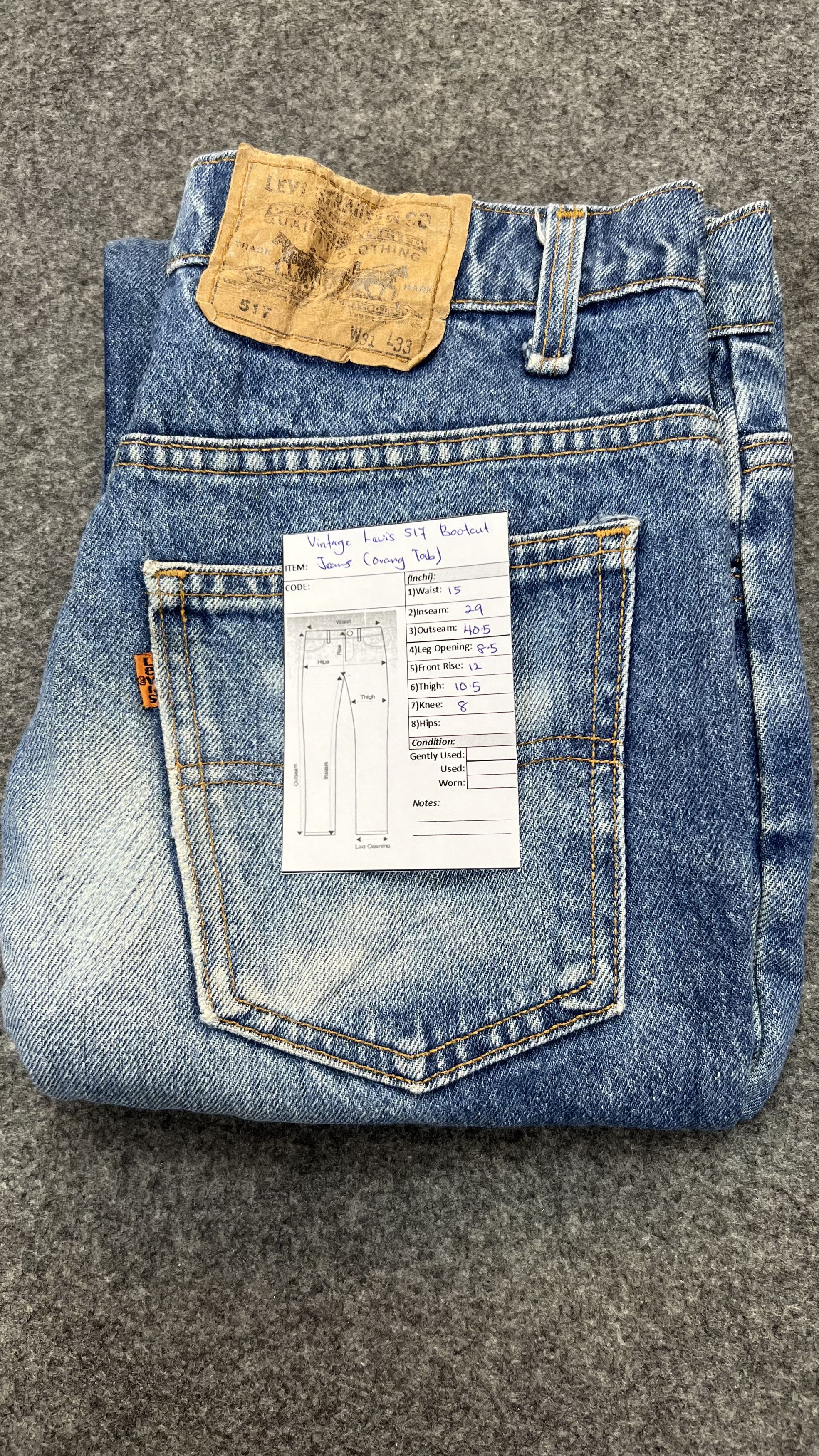 Levi's × Vintage Distressed Levis 517 Bootcut Jeans Size US 30 / EU 46 - 20 Thumbnail
