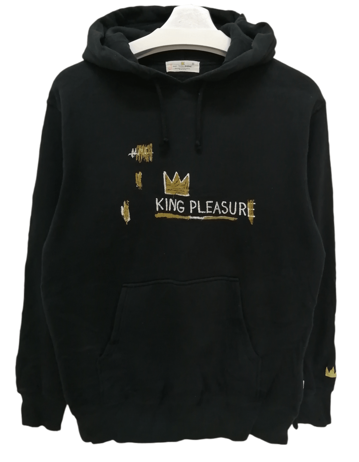 image of Vintage Jean Michel Basquiat X Uniqlo King Pleasure Hoodie in Black, Men's (Size Medium)