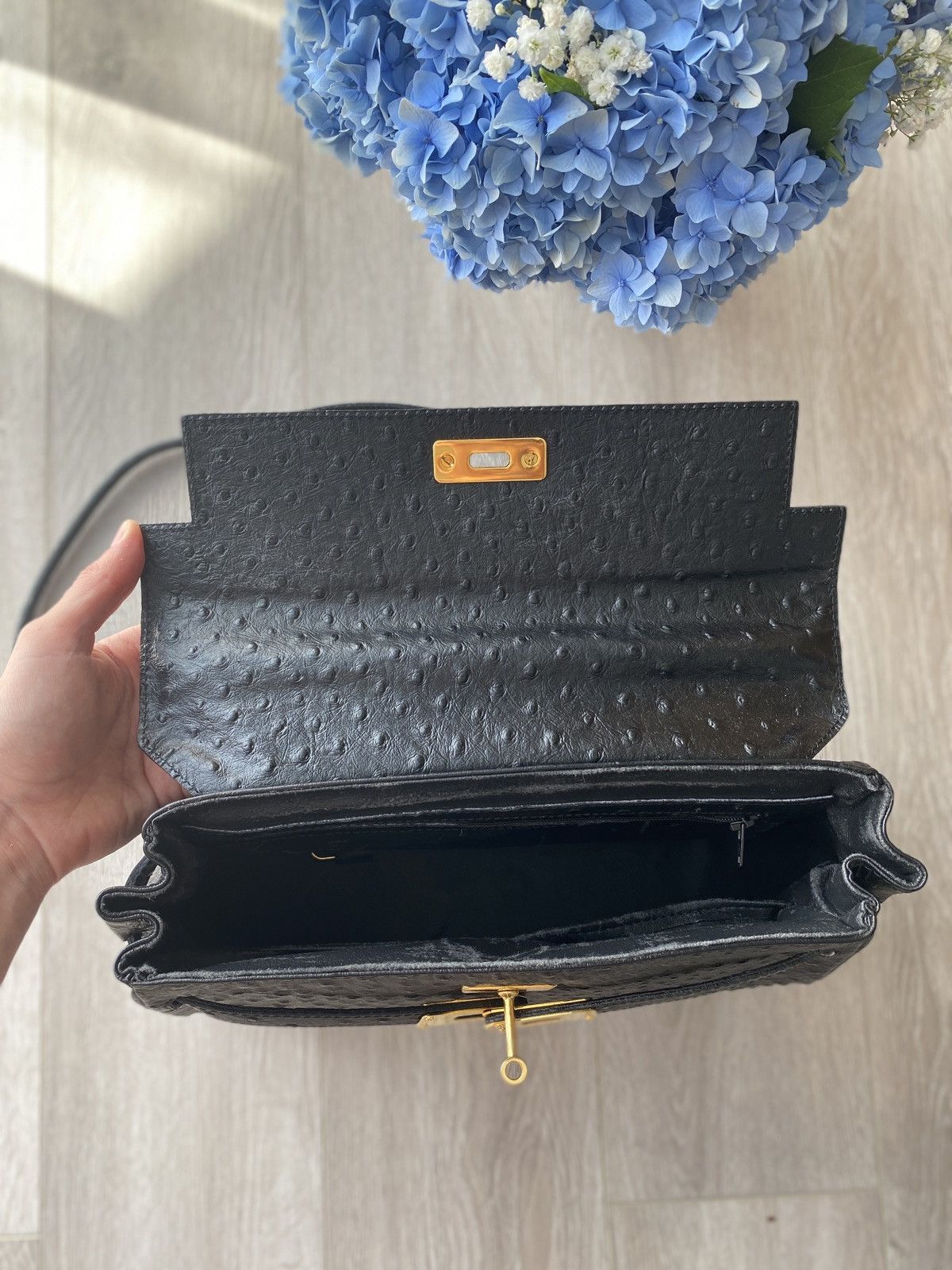 Russell & Bromley × Vintage Russell & Bromley Ostrich Leather Bag Like Hermes Kelly Size ONE SIZE - 11 Thumbnail