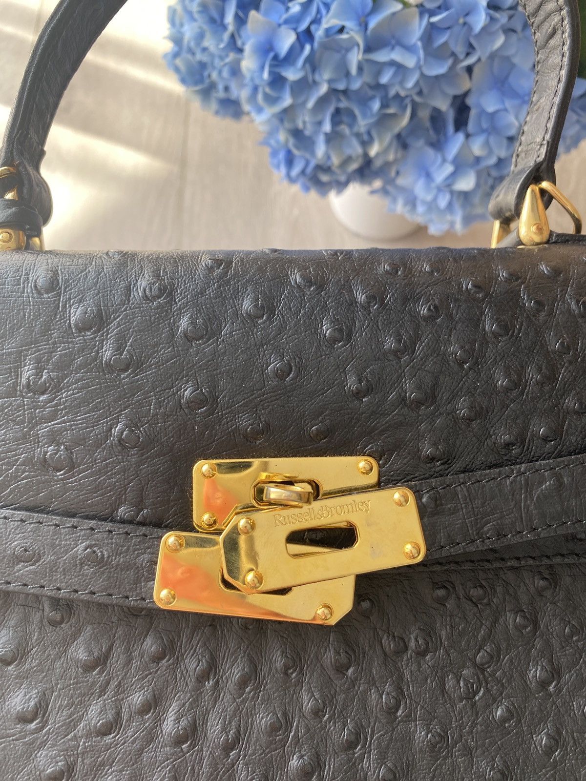 Russell & Bromley × Vintage Russell & Bromley Ostrich Leather Bag Like Hermes Kelly Size ONE SIZE - 8 Thumbnail
