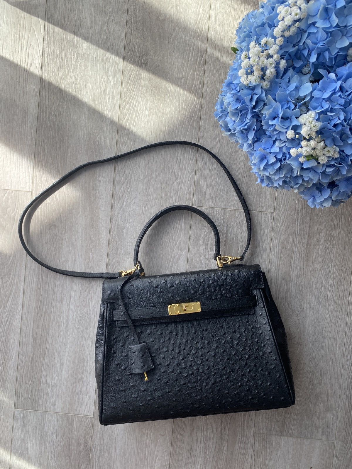 Russell & Bromley × Vintage Russell & Bromley Ostrich Leather Bag Like Hermes Kelly Size ONE SIZE - 1 Thumbnail
