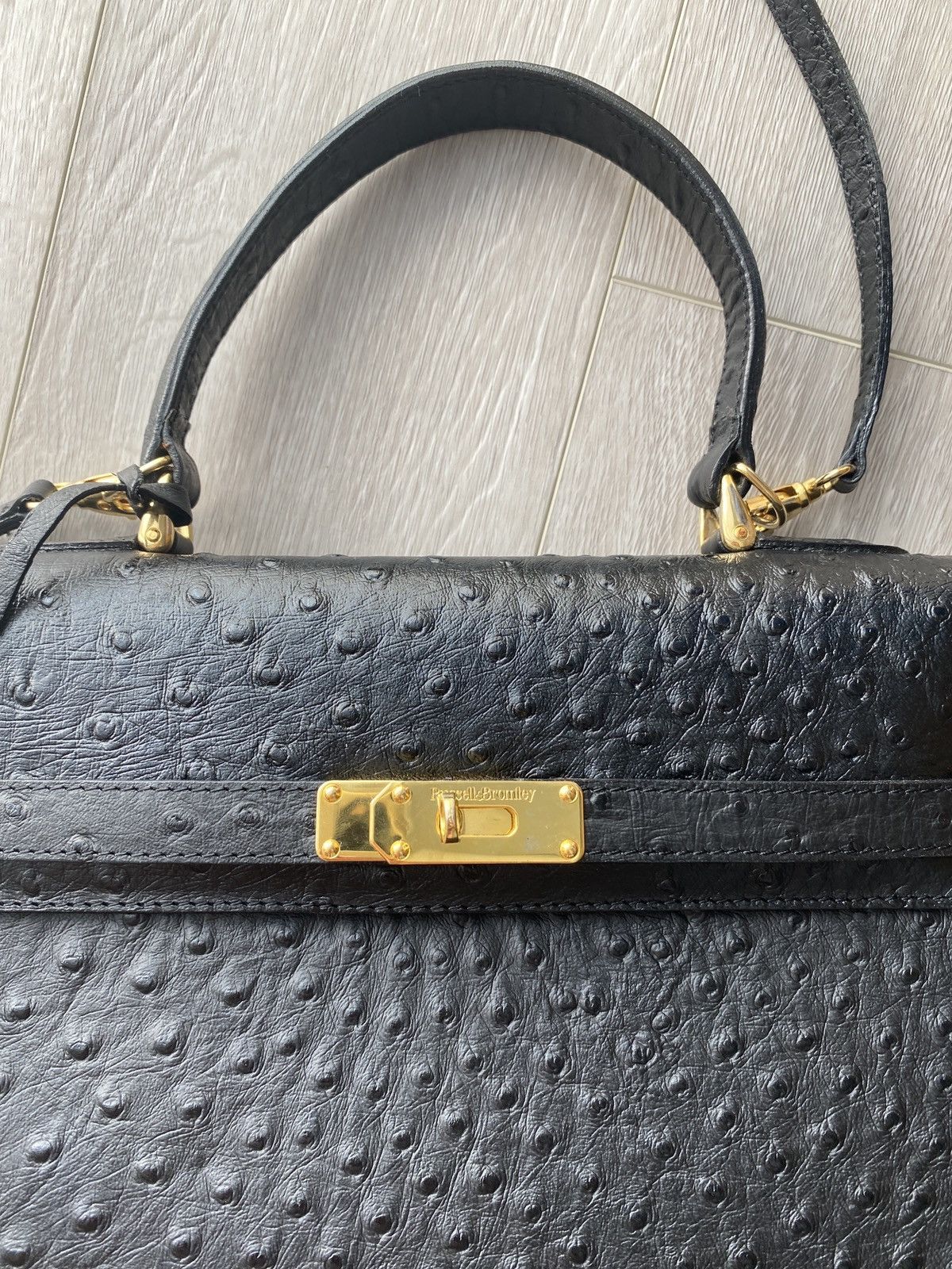 Russell & Bromley × Vintage Russell & Bromley Ostrich Leather Bag Like Hermes Kelly Size ONE SIZE - 13 Thumbnail