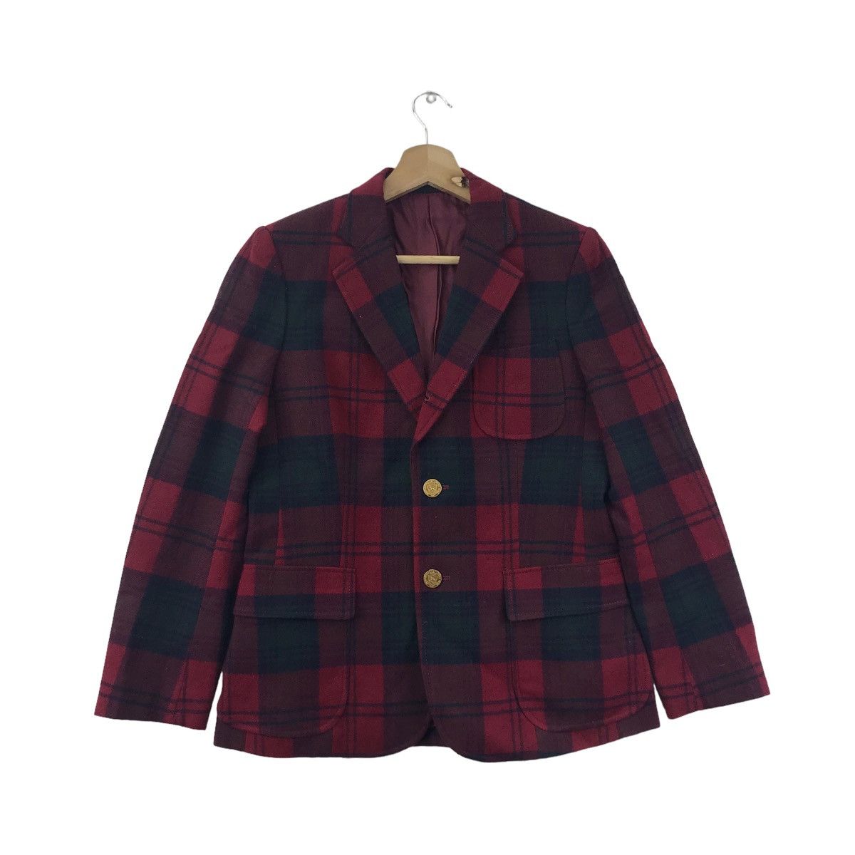 Vintage MAC BARRIN Check Tartan Red Blazer Coat Size US XS / EU 42 / 0 - 1 Thumbnail