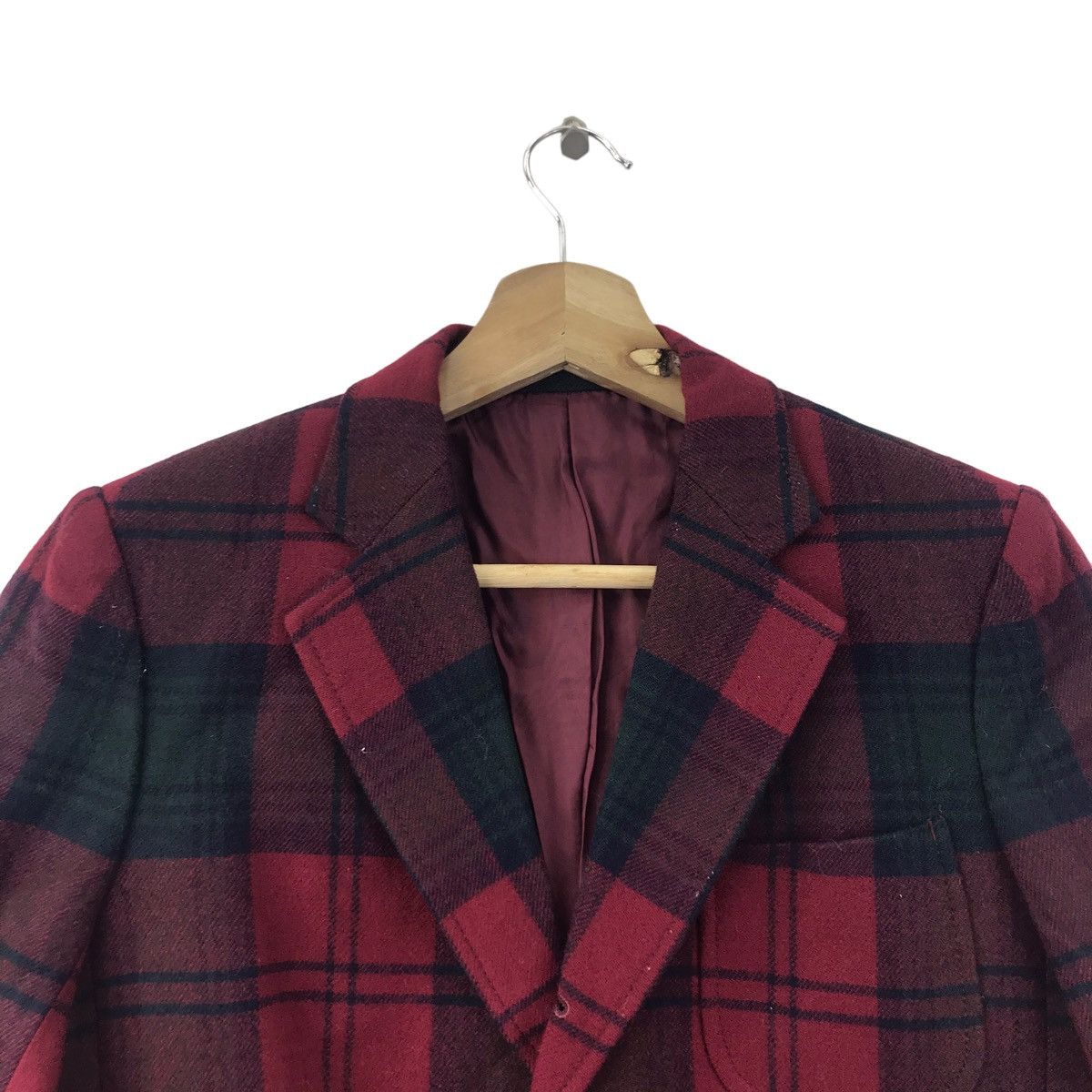 Vintage MAC BARRIN Check Tartan Red Blazer Coat Size US XS / EU 42 / 0 - 2 Thumbnail