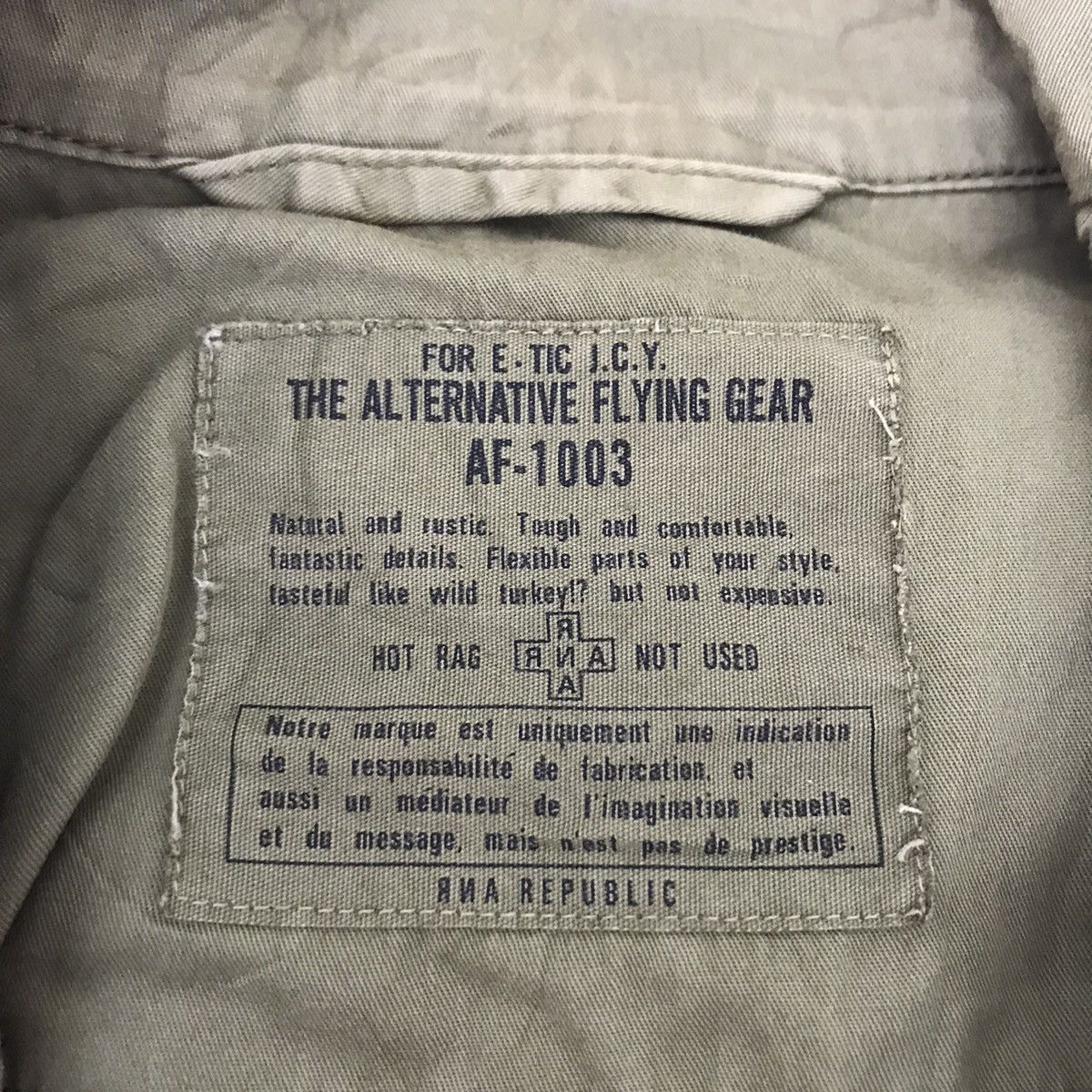 Vintage ALTERNATIVE FLYING GEAR Rna Inc Multi Pocket Bomber Jacket Size US M / EU 48-50 / 2 - 4 Thumbnail