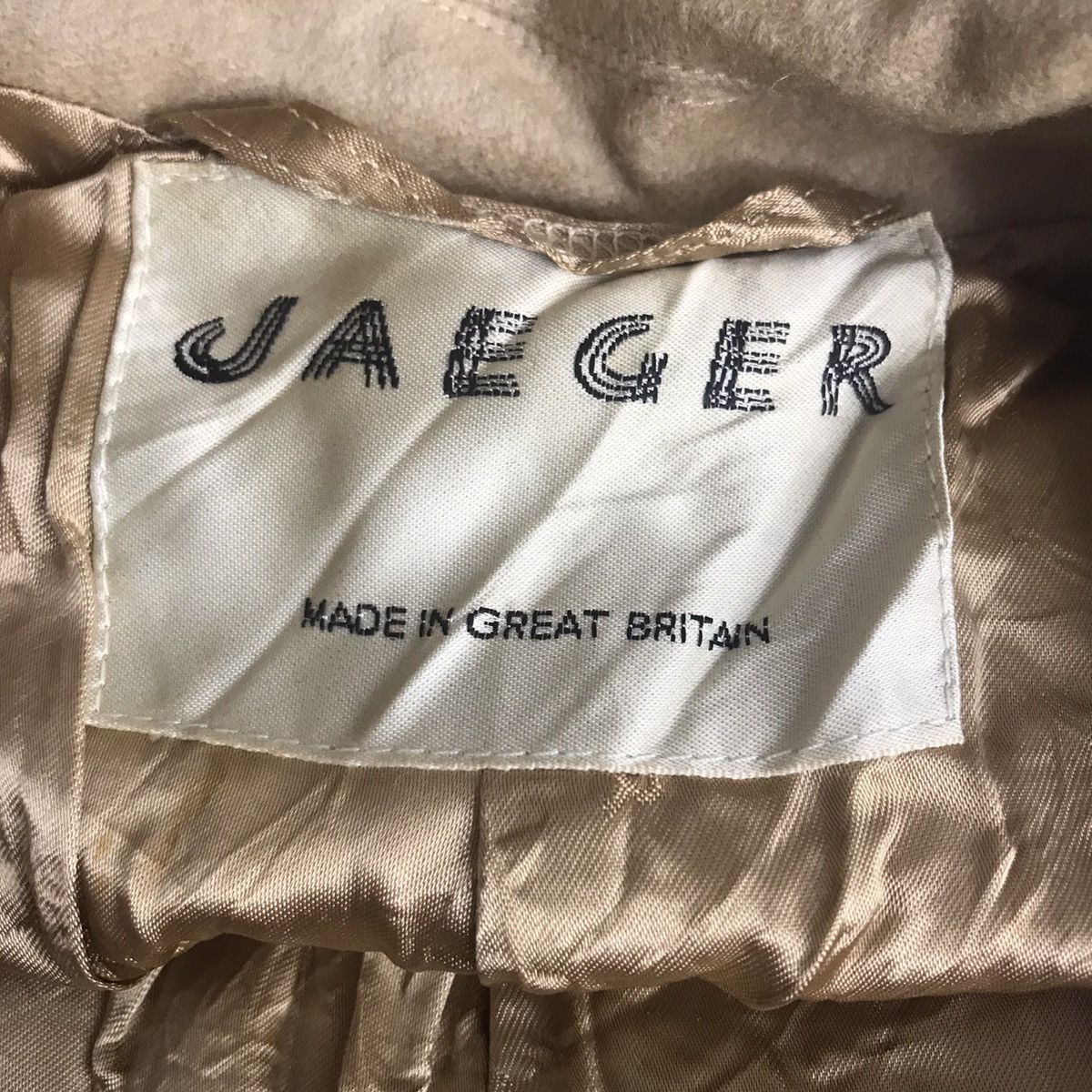Jaeger Vintage JEAGER Embroidered Logo Beige Blazer Coat Size US M / EU 48-50 / 2 - 4 Thumbnail