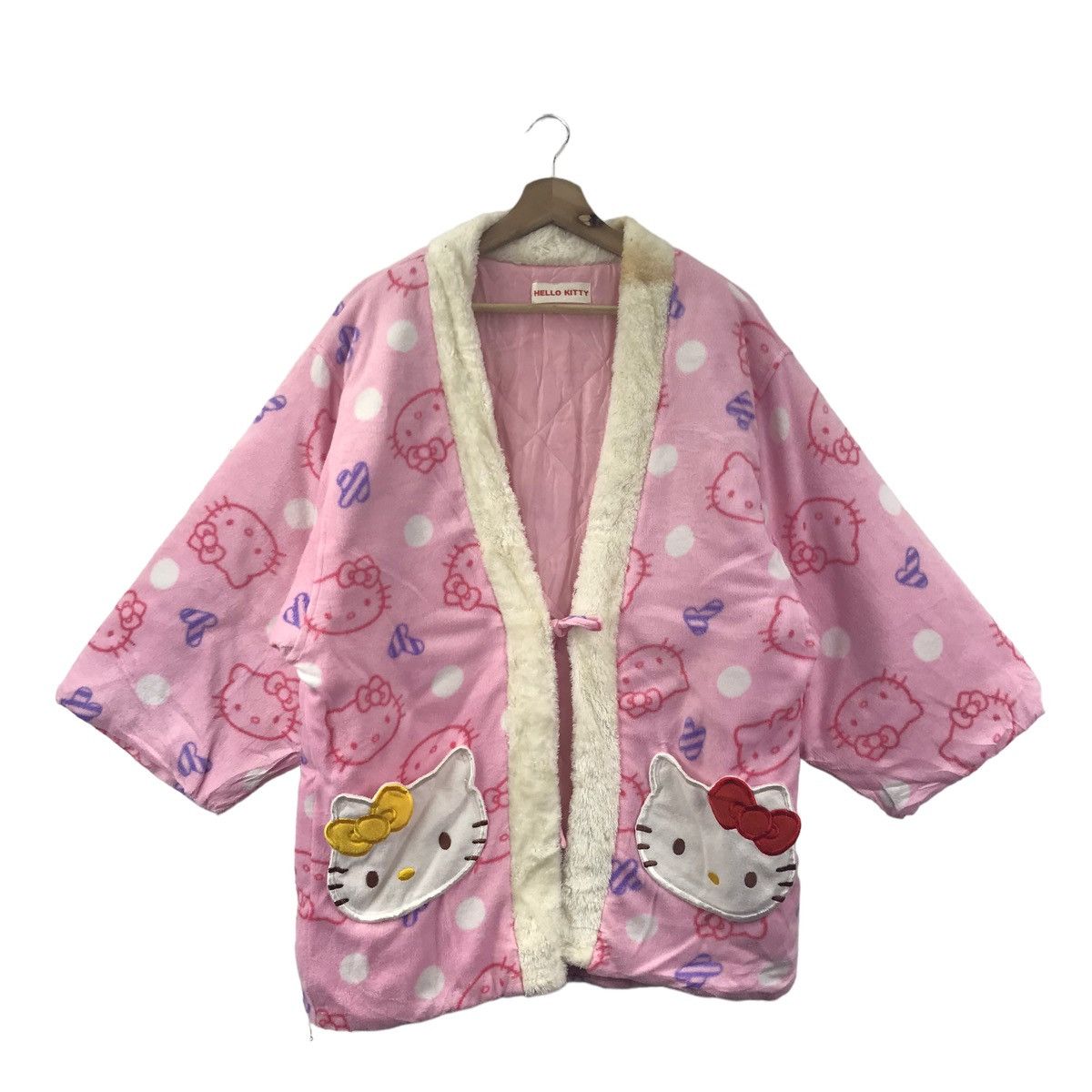 Vintage HELLO KITTY Japanese Brand Overprint Kimono Style Jacket Size US L / EU 52-54 / 3 - 1 Thumbnail