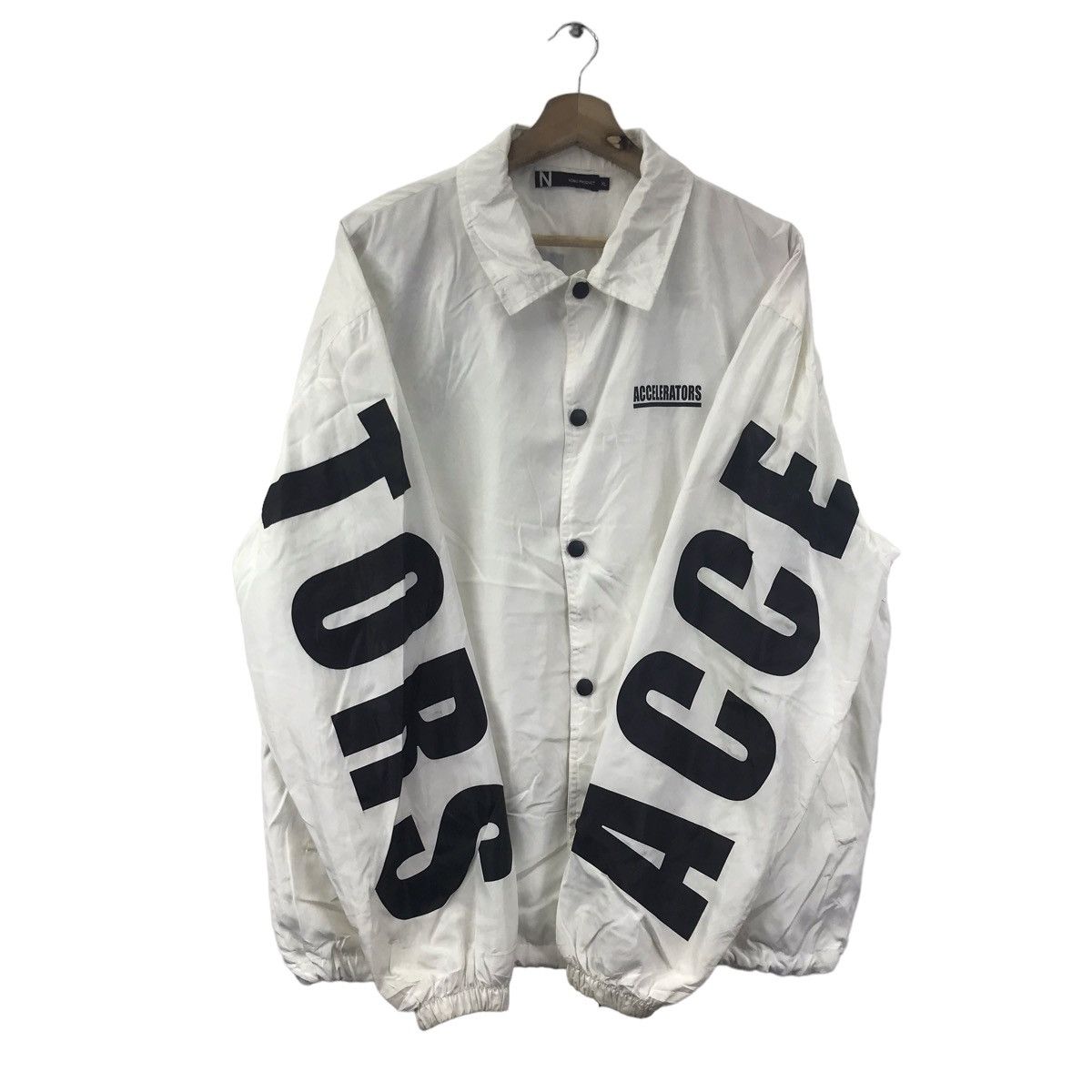 Vintage ACCELERATORS NOBLE PRODUCT Windbreaker Bomber Coach Jacket Size US XL / EU 56 / 4 - 6 Thumbnail