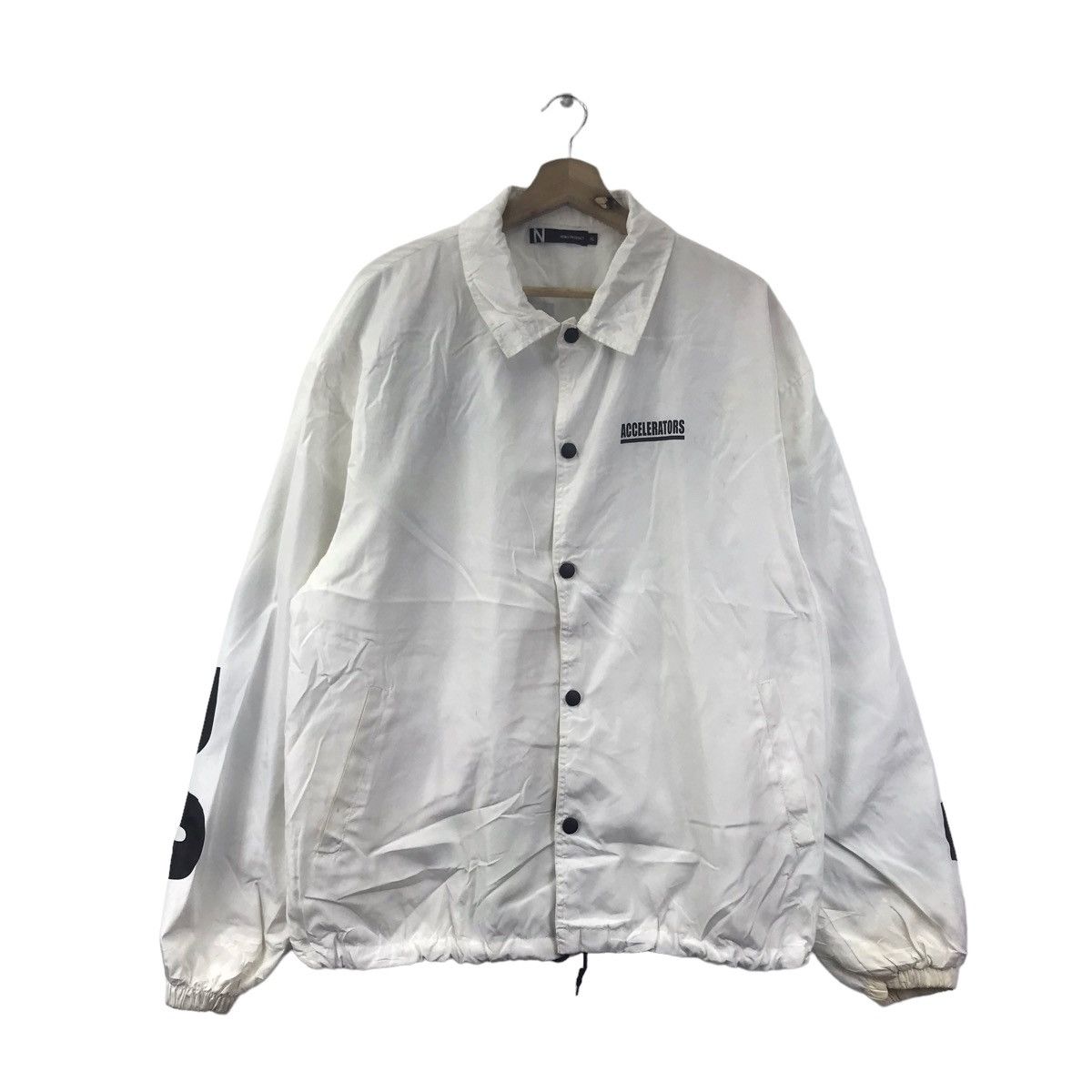Vintage ACCELERATORS NOBLE PRODUCT Windbreaker Bomber Coach Jacket Size US XL / EU 56 / 4 - 3 Thumbnail