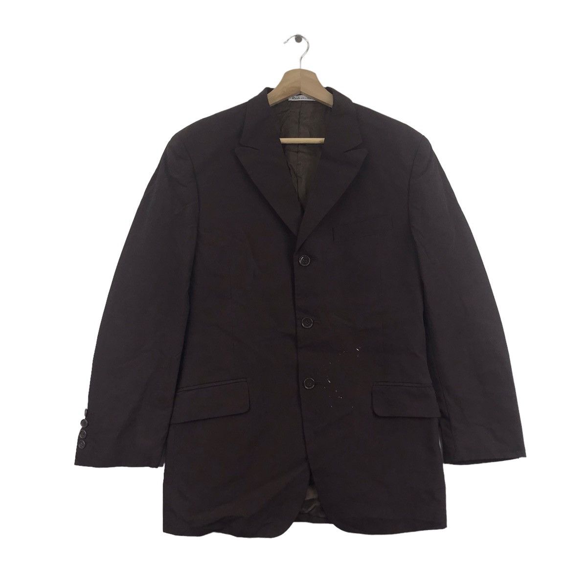 Tornado Mart CARPINI Tornado Mart Brown Plain Blazer Coat Size US S / EU 44-46 / 1 - 1 Thumbnail